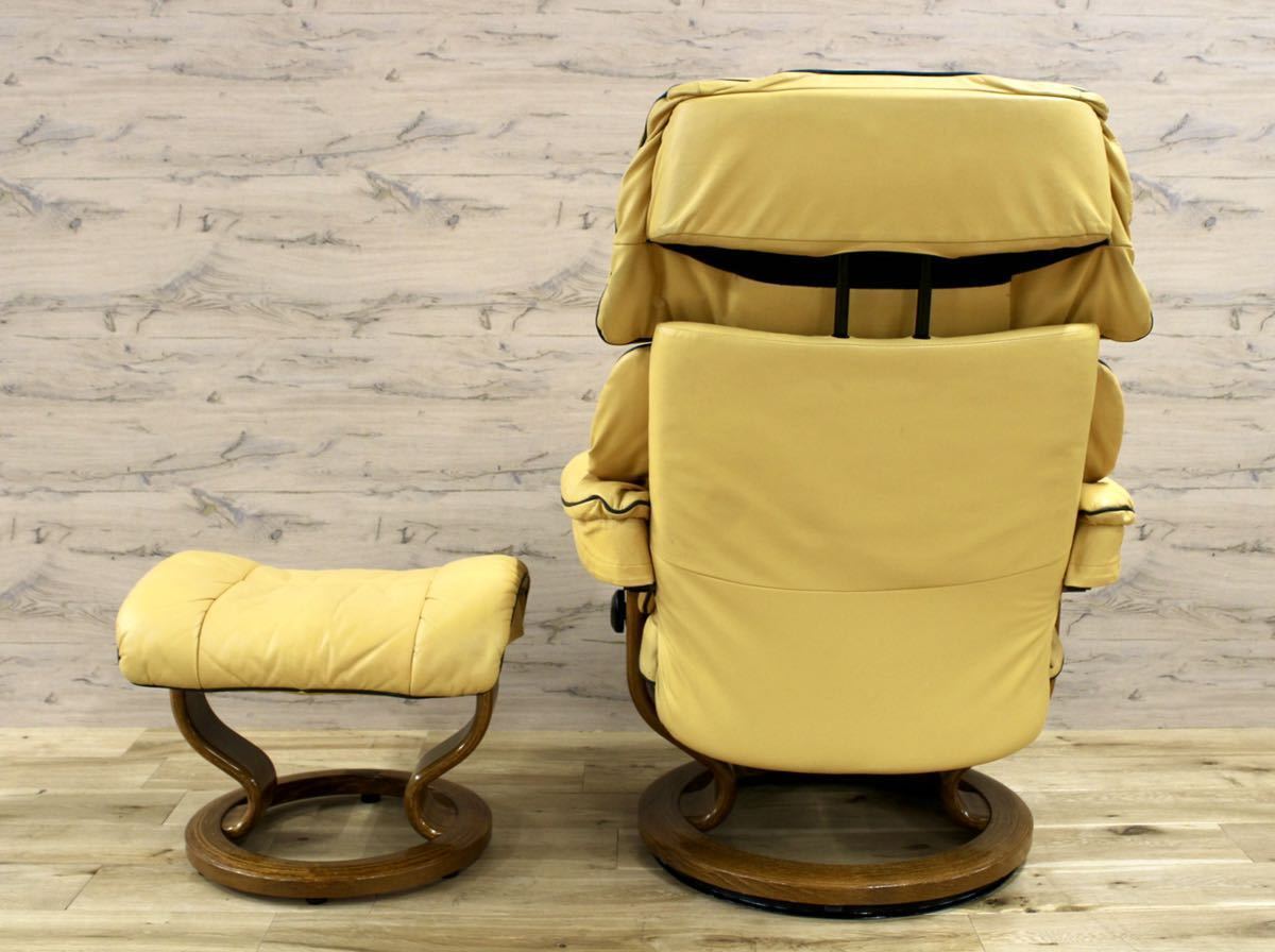 GMFK351○EKORNES / エコーネス Reno レノ ストレスレスチェア リクライニングチェア オットマン 北欧 ノルウェー ヴィンテージ リペア済み
