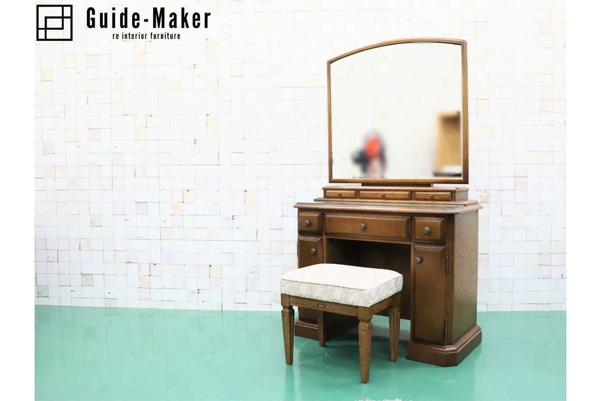 GMFS52○domani / ドマーニ QUEENS LIFE クイーンズライフ 鏡台 ドレッサー カリモク最高峰 スツール付き 定価約35万