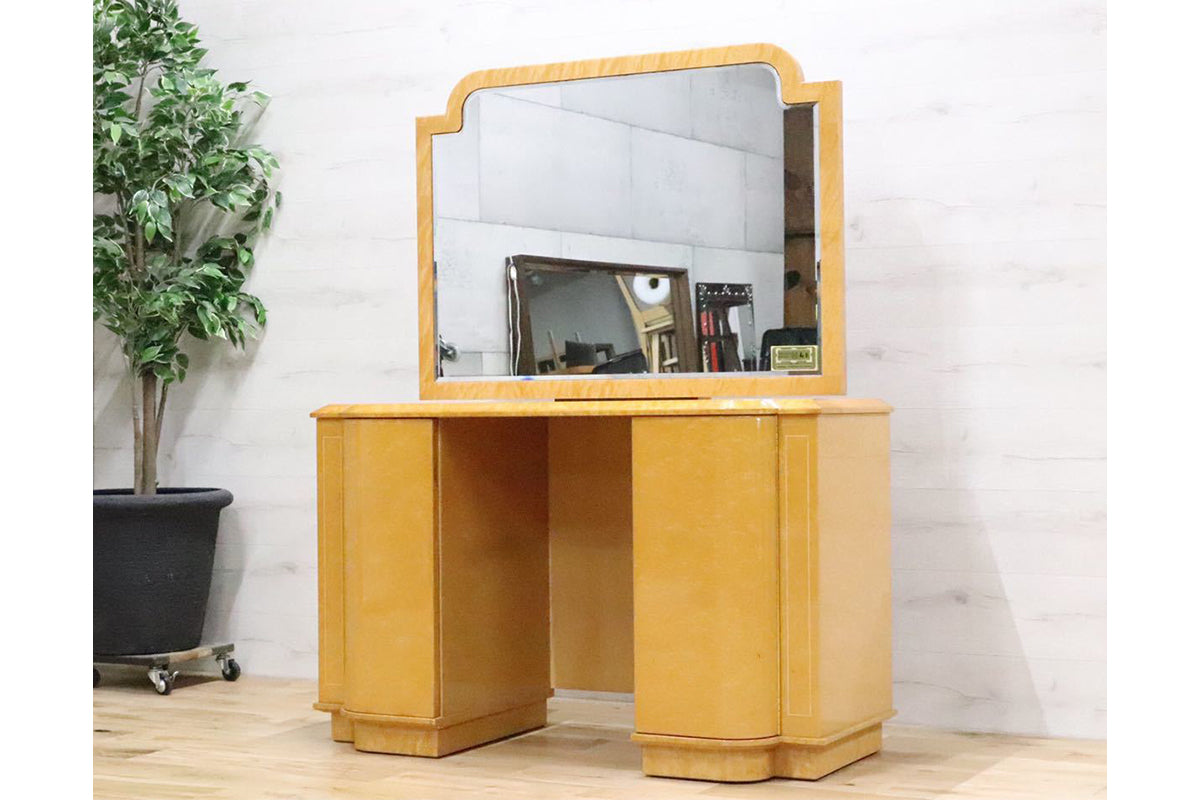 GMDK498○ 初音の家具 田中家具製作所 最高級 婚礼家具 泉州桐ダンス ドレッサー 鏡台 化粧台 バーズアイメープル