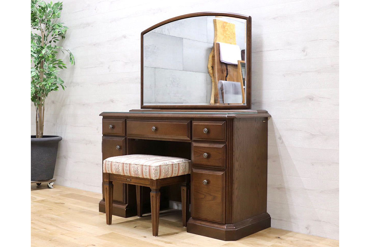 GMEK325○domani / ドマーニ カリモク最高峰 QUEENS LIFE クイーンズライフ 鏡台 ドレッサー 定価約35万