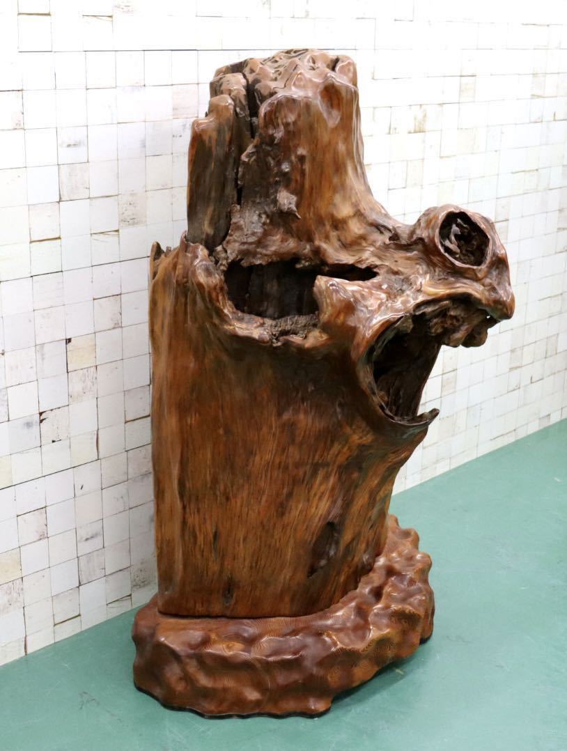 GMFS276○世界遺産屋久杉 無垢 一枚板 衝立 オブジェ 置物 玄関 和室 座敷 伝統工芸 うるし塗り 希少 重厚 定価約400万