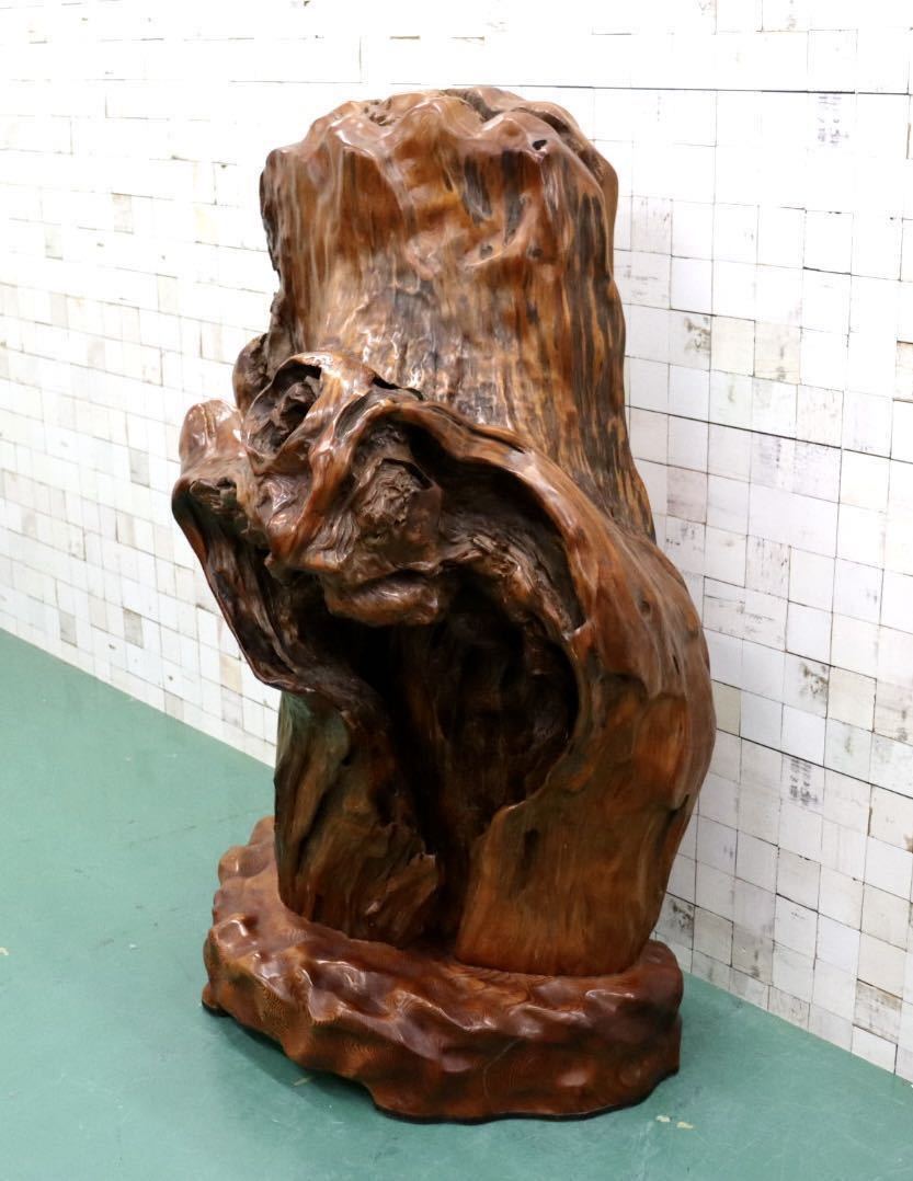 GMFS276○世界遺産屋久杉 無垢 一枚板 衝立 オブジェ 置物 玄関 和室 座敷 伝統工芸 うるし塗り 希少 重厚 定価約400万