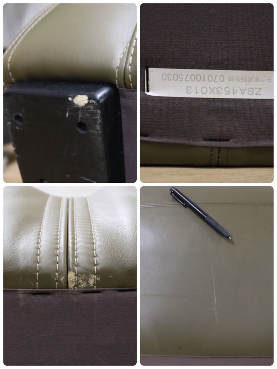 GMDN3 ○ 最高峰 domani / ドマーニ Excel-Life エクセルライフ トリプルソファ 3シーター 3人掛け 総革 モスグリーン 定価約80万 展示品