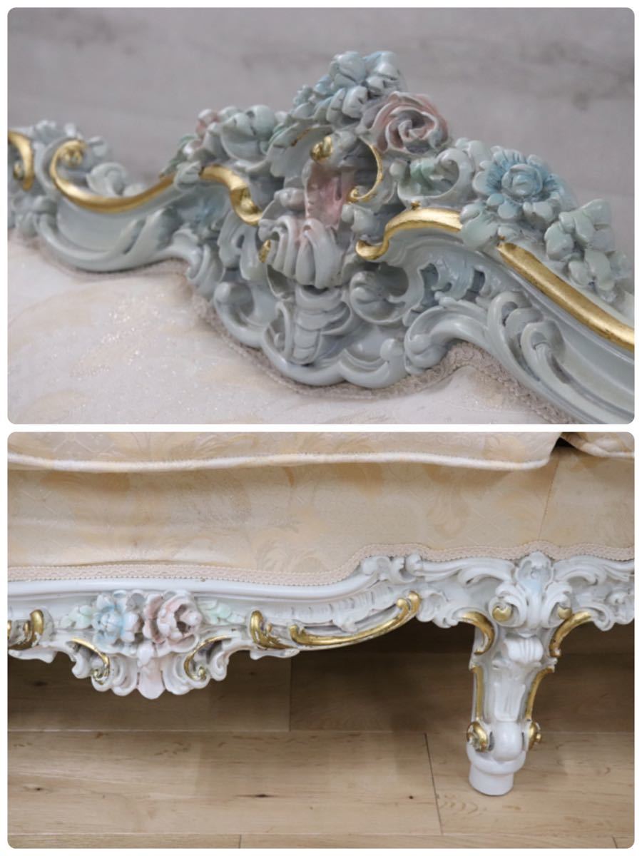 GMDNS105○ SILIK / シリック lo stile di classe 3人掛けソファ 3Pソファ イタリア最高峰 姫家具 ロココ様式 定価約110万 展示品