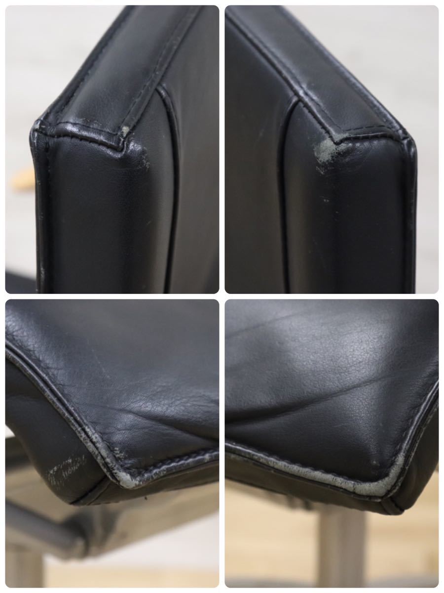 GMDKS287○ デスクチェア ワークチェア 作業椅子 オフィスチェア 黒 革張 ビンテージ チェア 高級 US モダン テレワーク