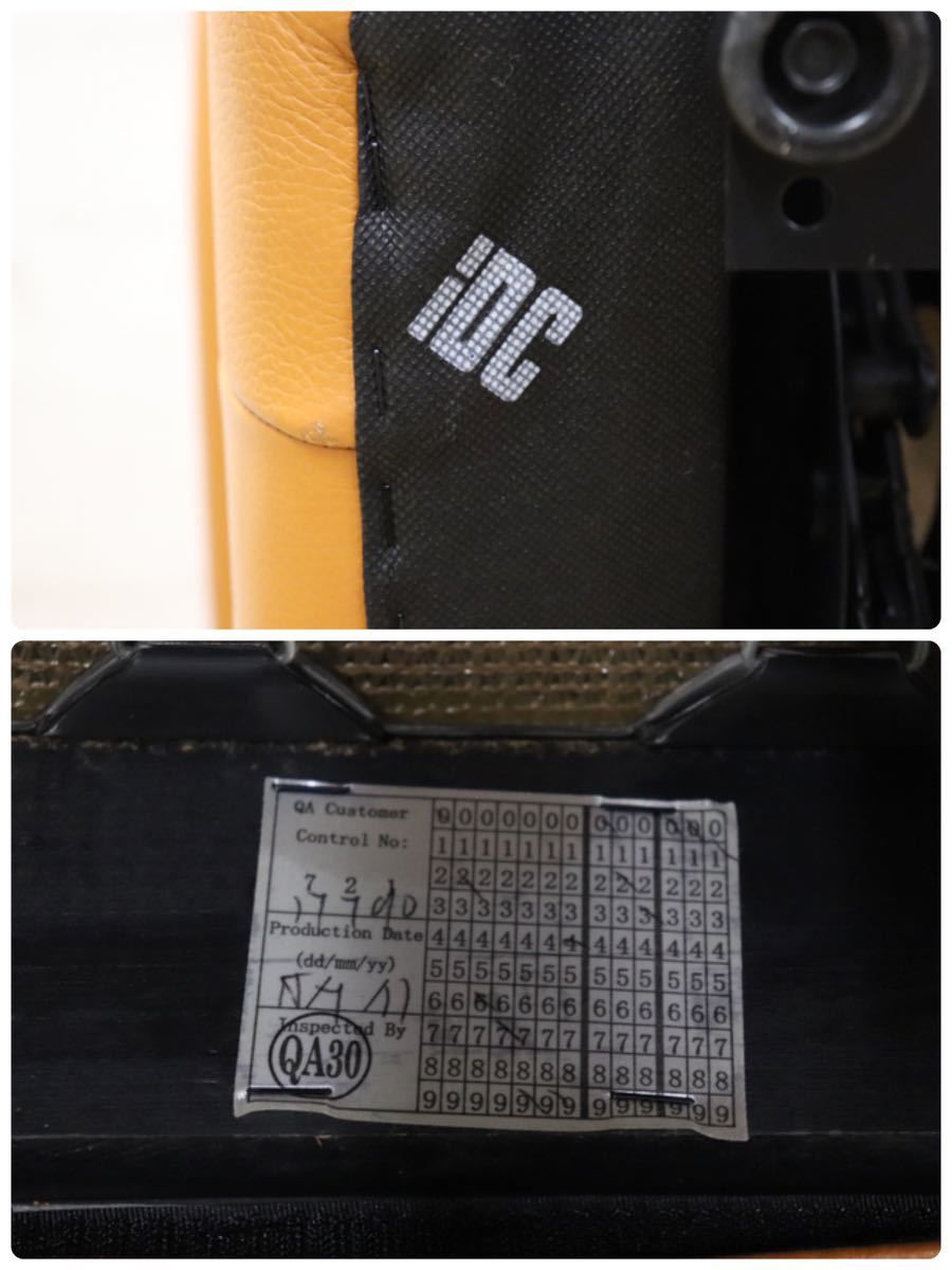 GMDNS157○ IDC大塚家具 シングルソファ 本革 オレンジ 安楽椅子 1人掛けソファ パーソナルチェア 高級 モダン リクライニング 展示品