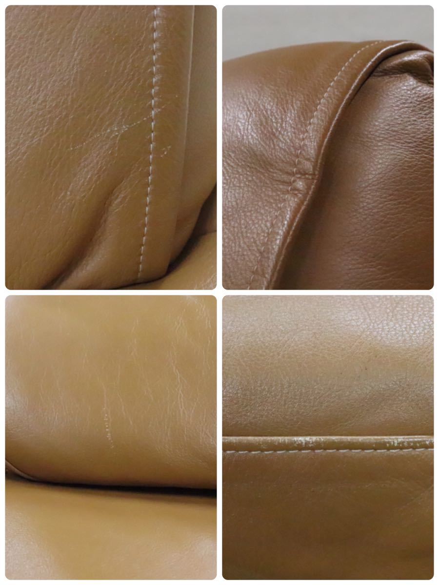 GMDHS157○ domani / ドマーニ 2人掛けソファ ラブソファ 2シーター ソファ 総本革 キャメル カリモク最高峰 廃番 参考定価約50万