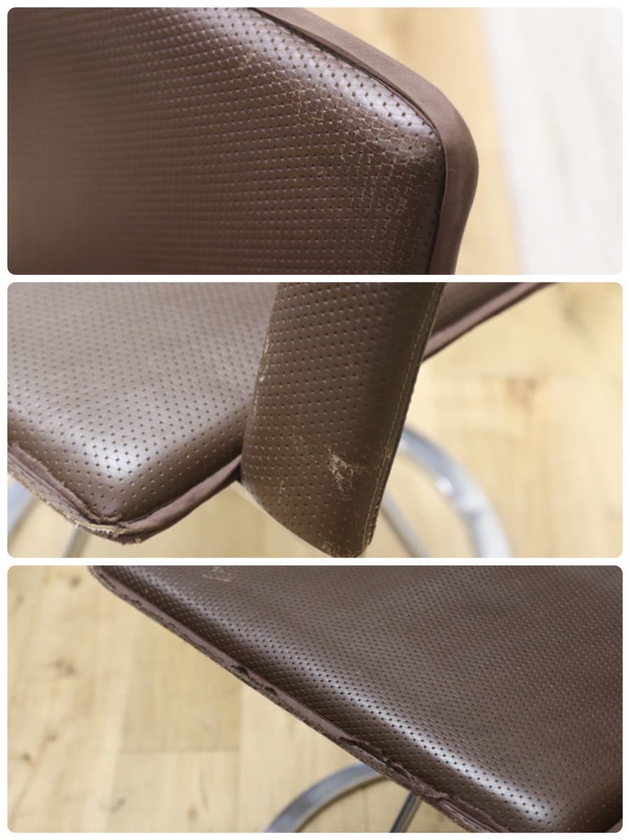 GMEK259B○Saporiti Italia / サポリティ イタリア 回転式 レザーチェア 高級 モダン 希少 ヴィンテージ 椅子 アームチェア