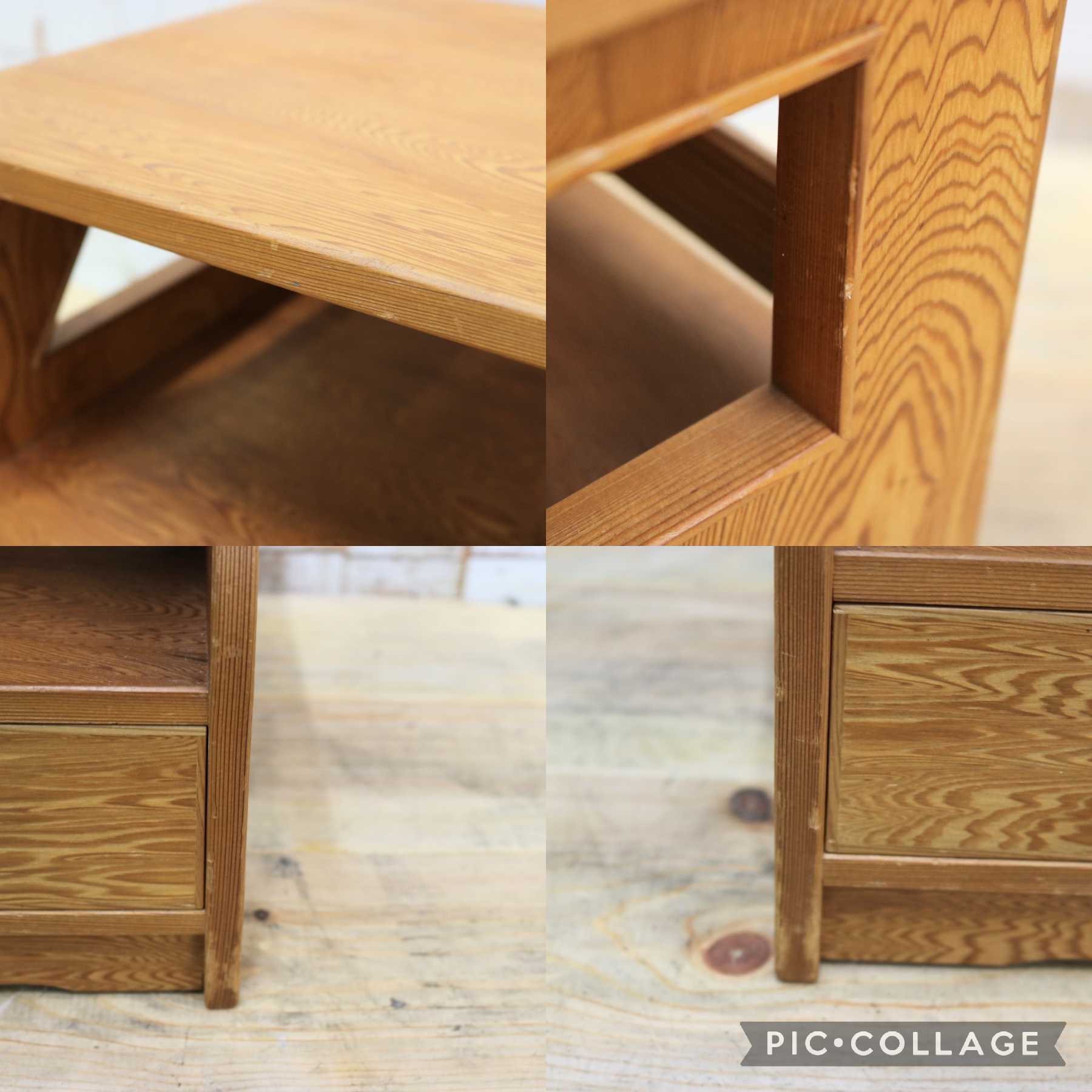 GMIK254◯世界遺産屋久杉 花台 電話台 飾り台 引き出し 収納家具 アンティーク 昭和レトロ 希少