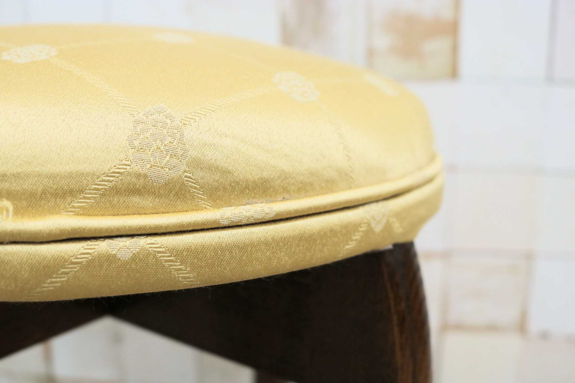 GMIS298A○松永工房 Continue カンティーニュ スツール 丸椅子 猫脚 アンティーク ヴィンテージ クラシカル ファブリック 定価約5万