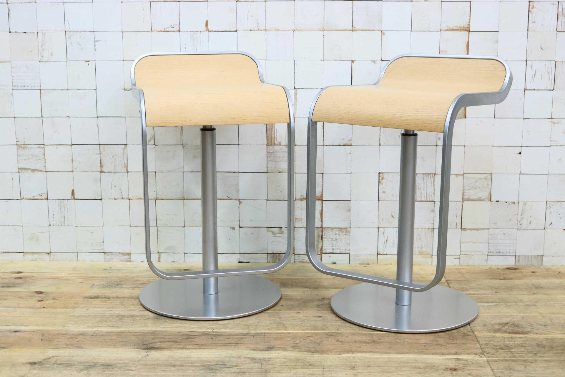 GMIO251◯lapalma / ラパルマ LEM レム カウンタースツール 2脚 バースツール 昇降式カウンターチェア ナチュラル オーク材 約22万