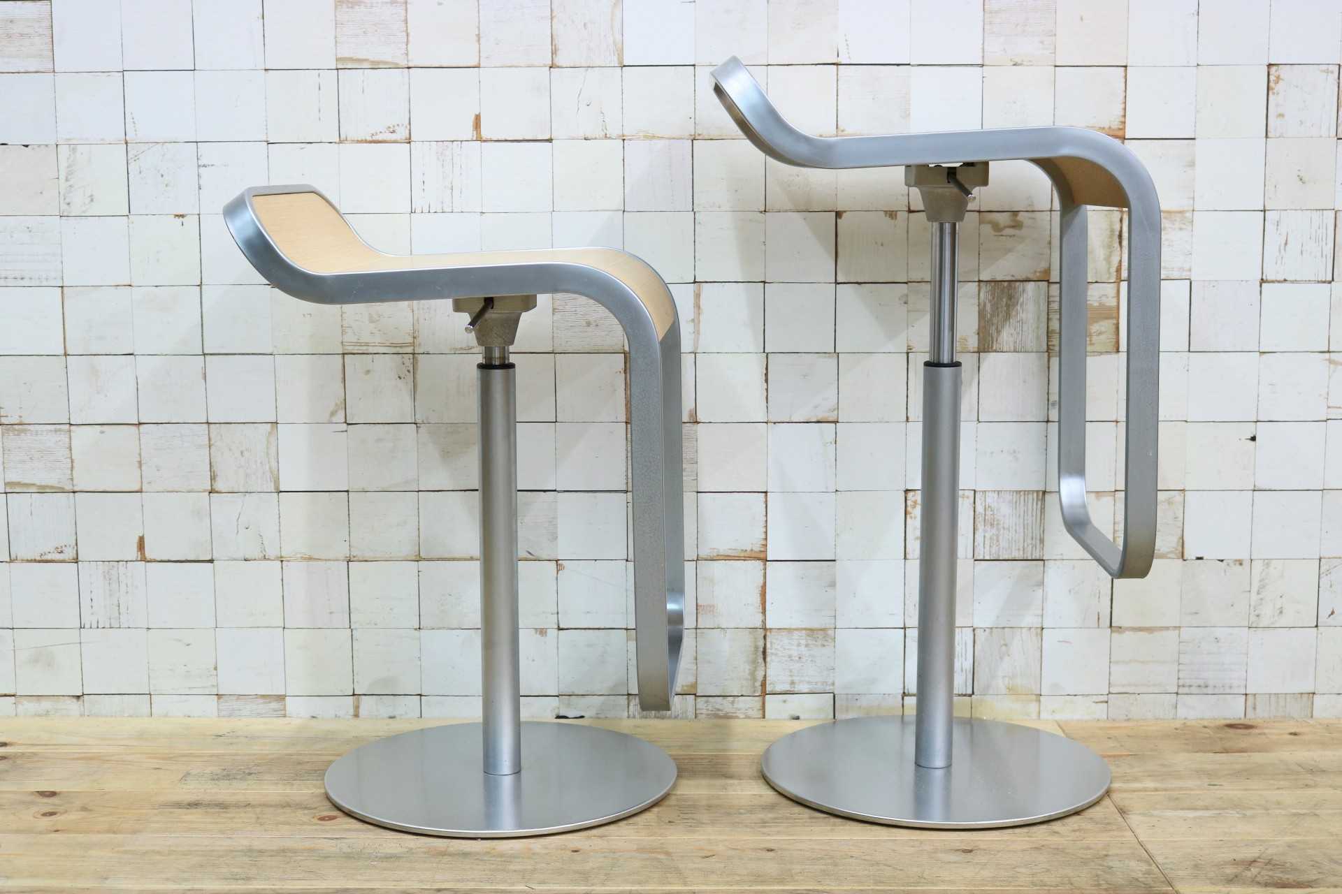 GMIO251◯lapalma / ラパルマ LEM レム カウンタースツール 2脚 バースツール 昇降式カウンターチェア ナチュラル オーク材 約22万