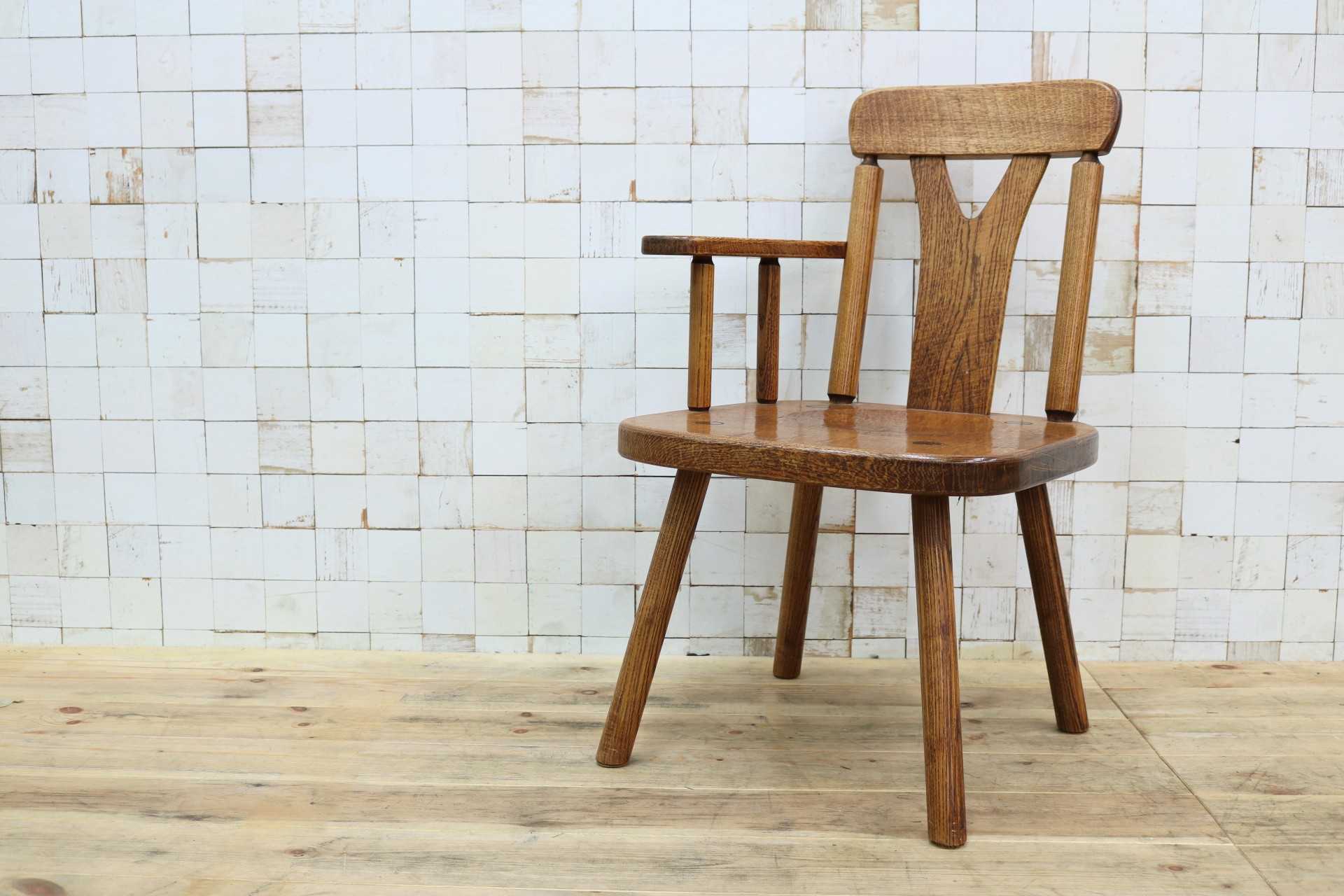 GMIO253A◯矢澤金太郎 逸品 ダイニングチェア アームチェア 椅子 無垢材 作家 工房 家具 カントリー