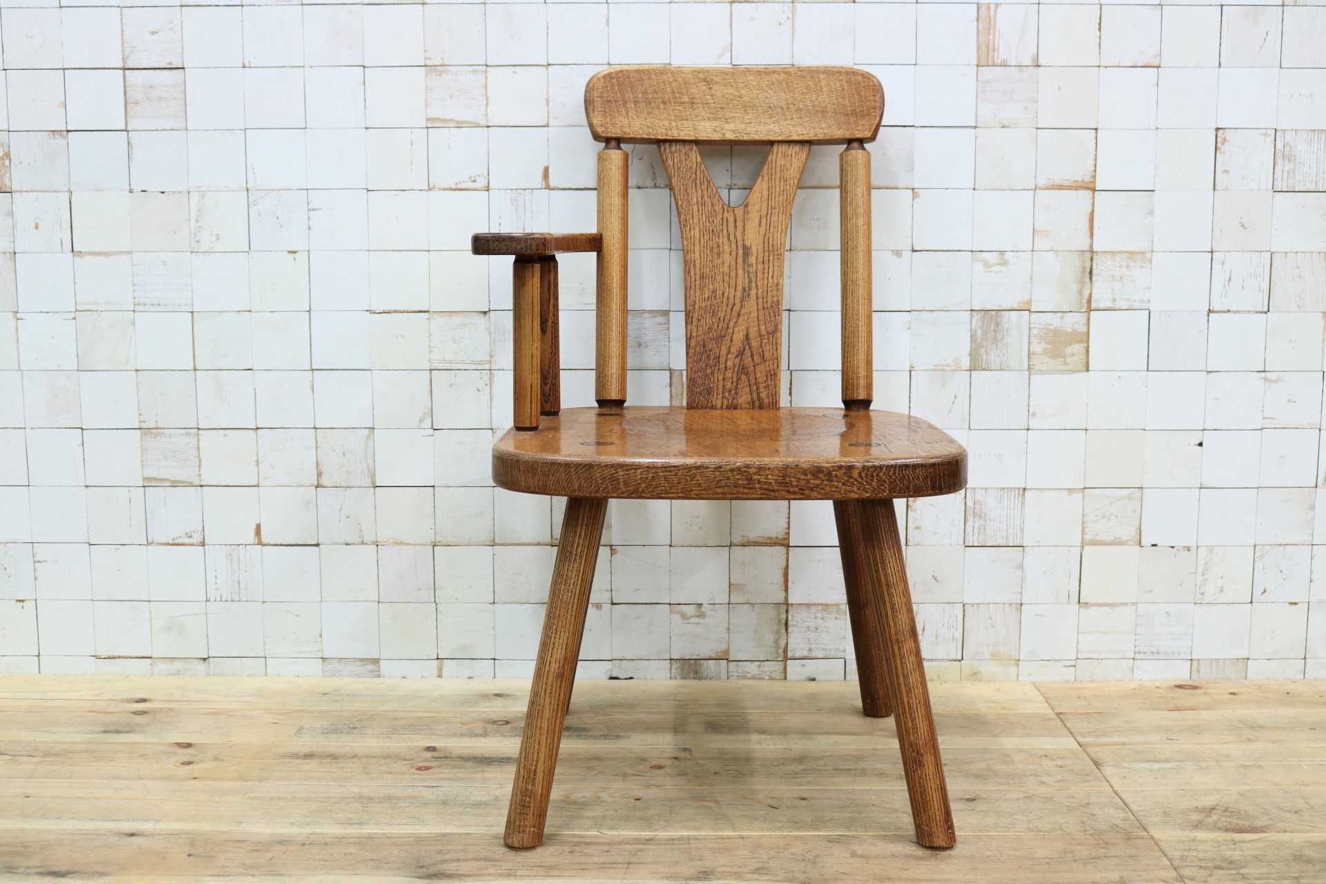GMIO253A◯矢澤金太郎 逸品 ダイニングチェア アームチェア 椅子 無垢材 作家 工房 家具 カントリー