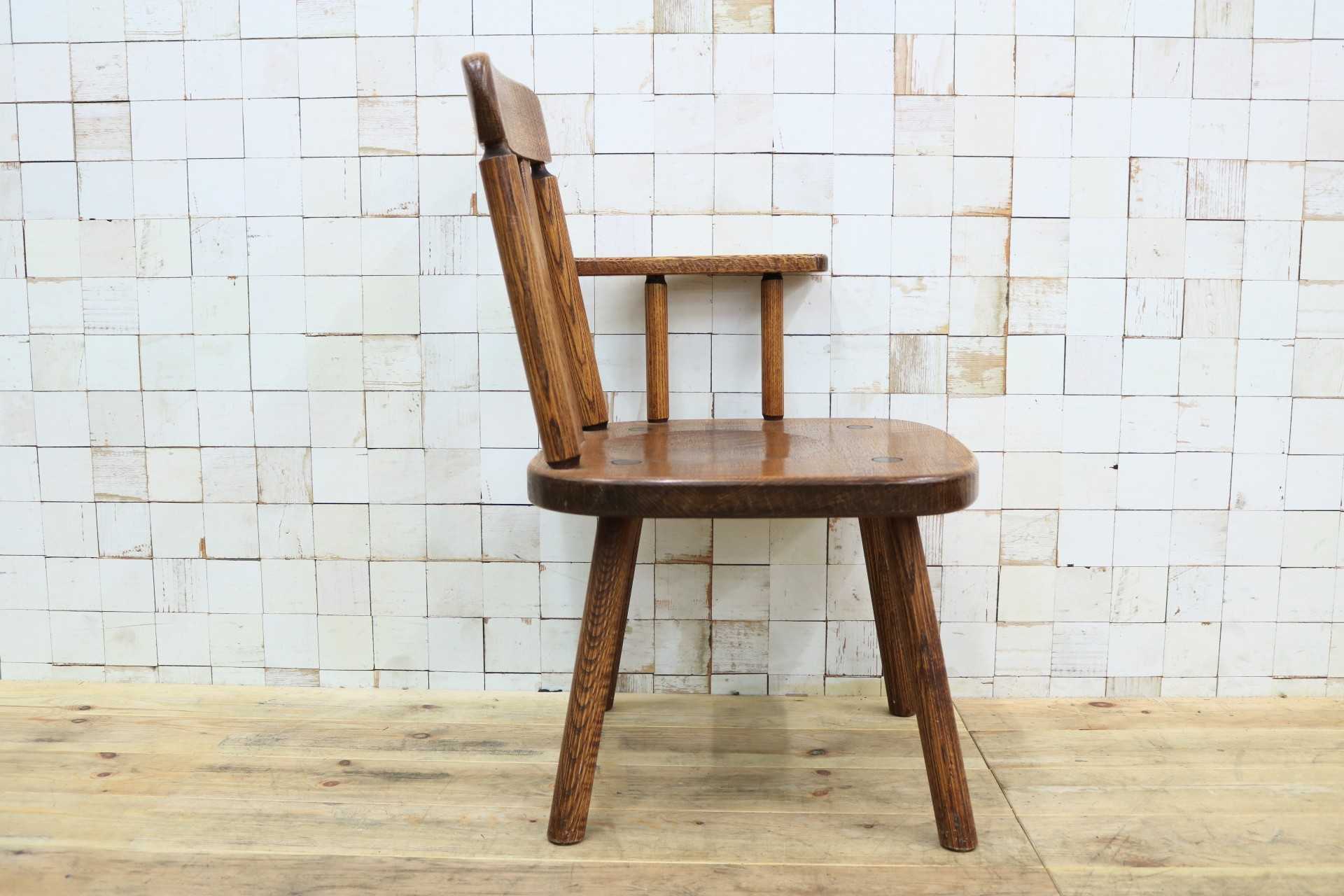 GMIO253B◯矢澤金太郎 逸品 ダイニングチェア アームチェア 椅子 無垢材 作家 工房 家具 カントリー