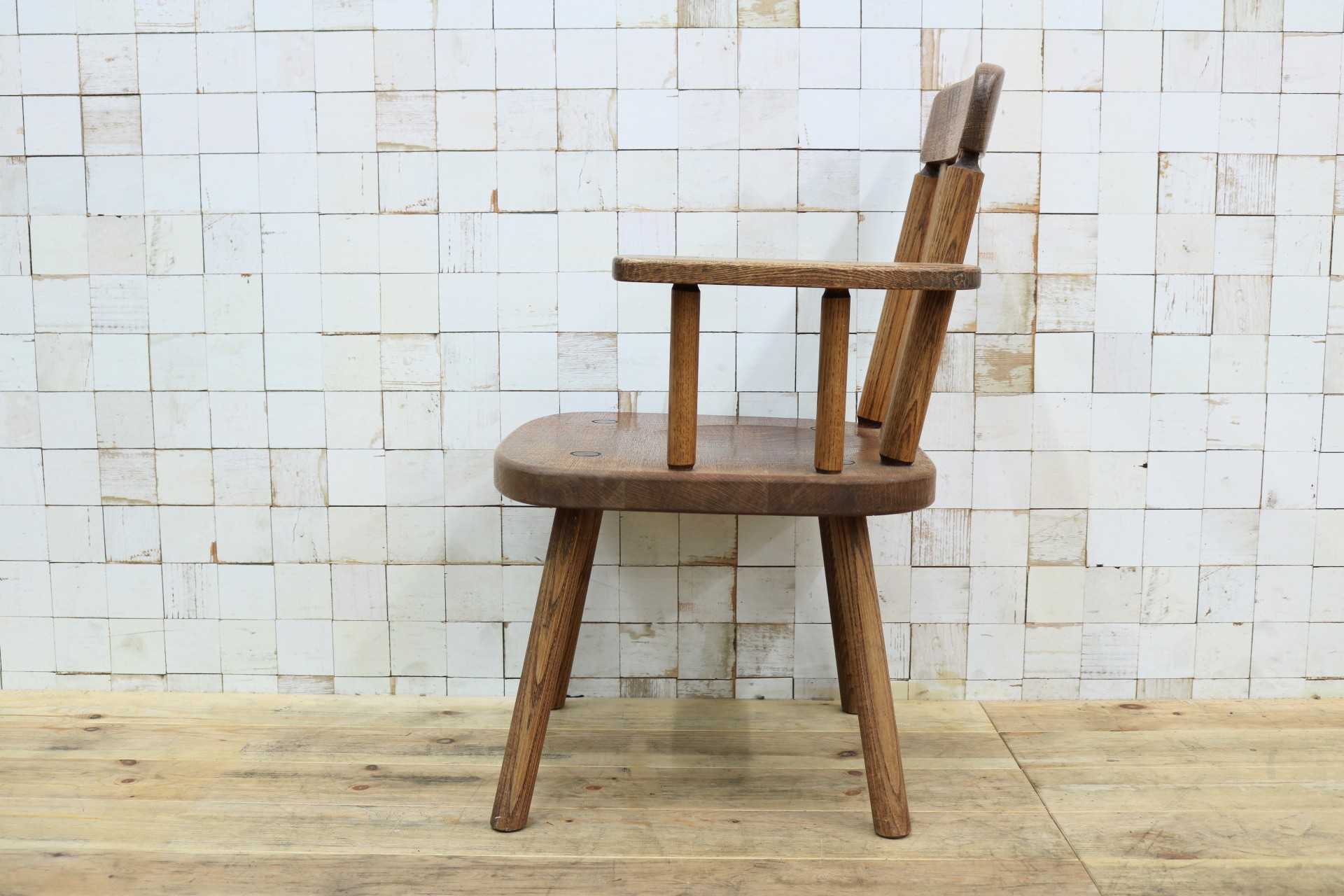 GMIO253B◯矢澤金太郎 逸品 ダイニングチェア アームチェア 椅子 無垢材 作家 工房 家具 カントリー