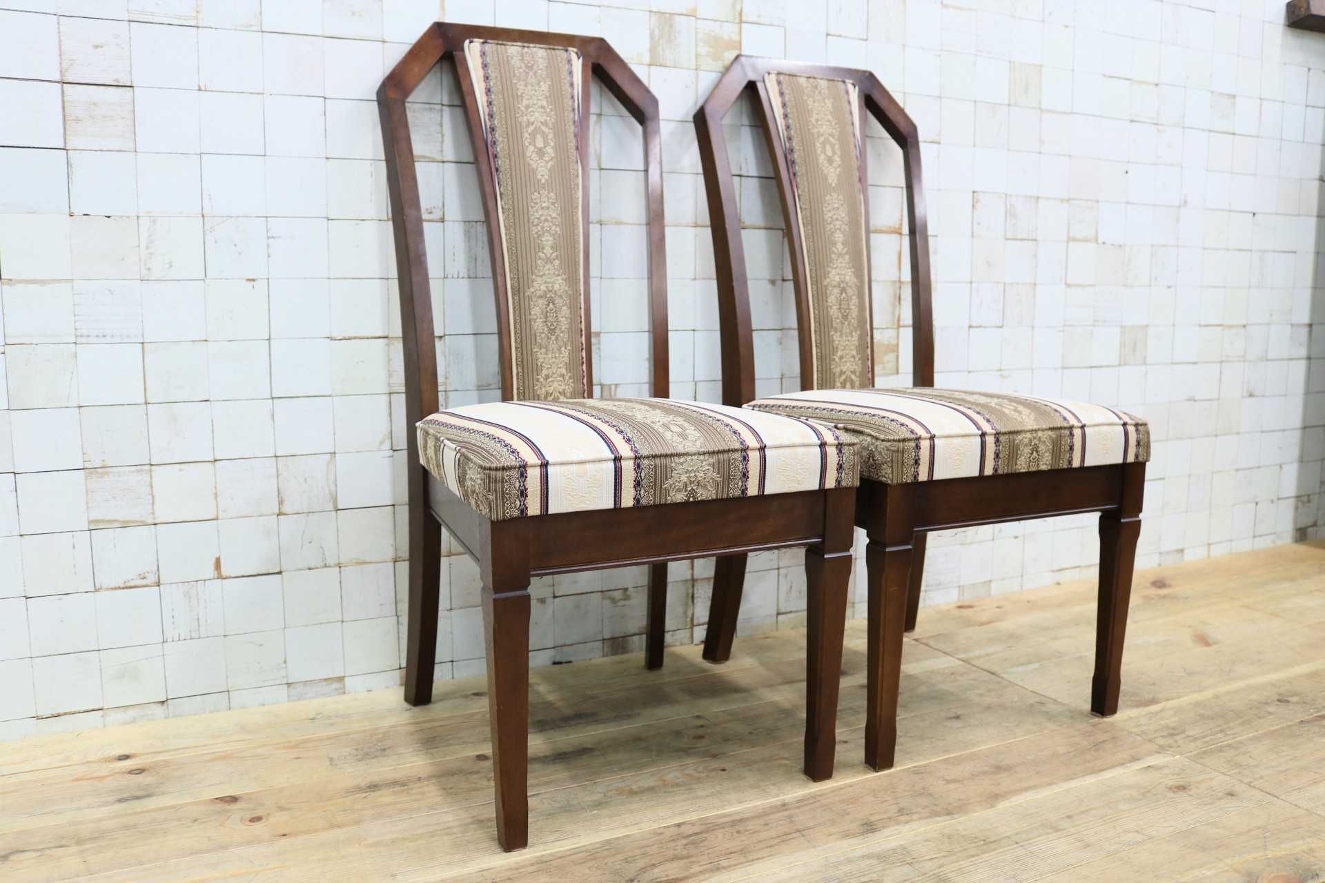 GMIK589○maruni / マルニ 地中海 ニースII ダイニングチェア 2脚 食卓椅子 ファブリック クラシック アンティーク ヨーロピアン