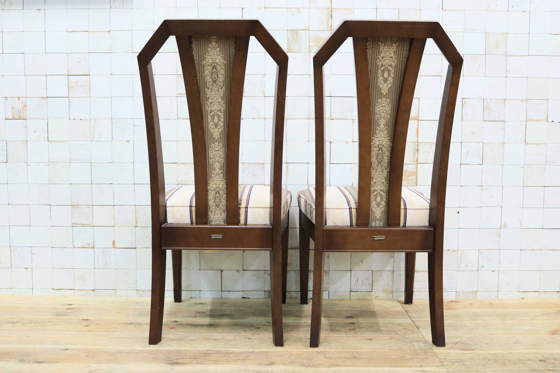 GMIK589○maruni / マルニ 地中海 ニースII ダイニングチェア 2脚 食卓椅子 ファブリック クラシック アンティーク ヨーロピアン