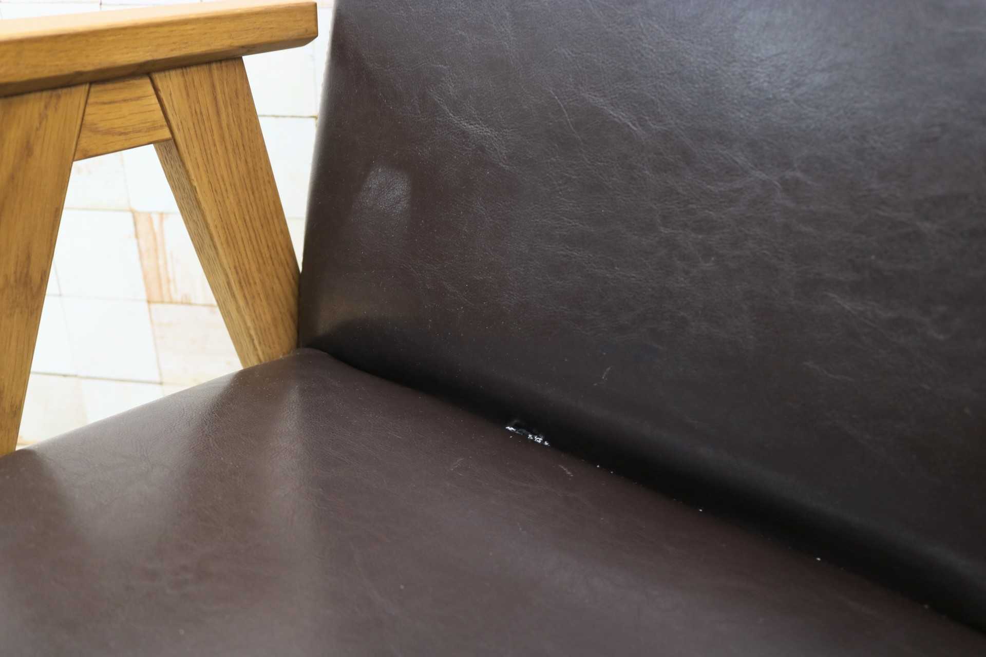 GMIK602◯unico / ウニコ デール DALE ダイニングチェア 食卓椅子 アームチェア ダークブラウン レザー 北欧スタイル 約3.1万 未使用B品