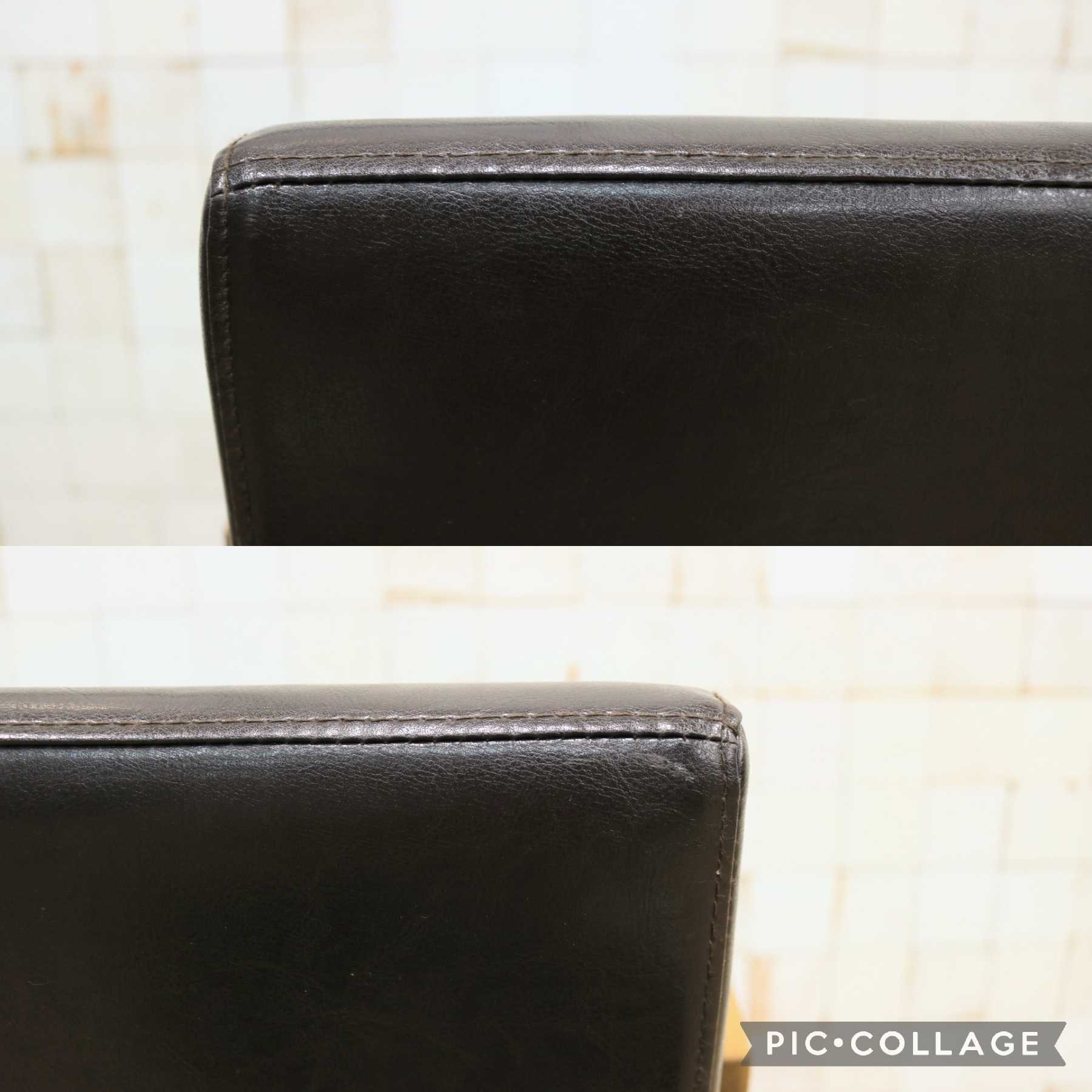 GMIK602◯unico / ウニコ デール DALE ダイニングチェア 食卓椅子 アームチェア ダークブラウン レザー 北欧スタイル 約3.1万 未使用B品