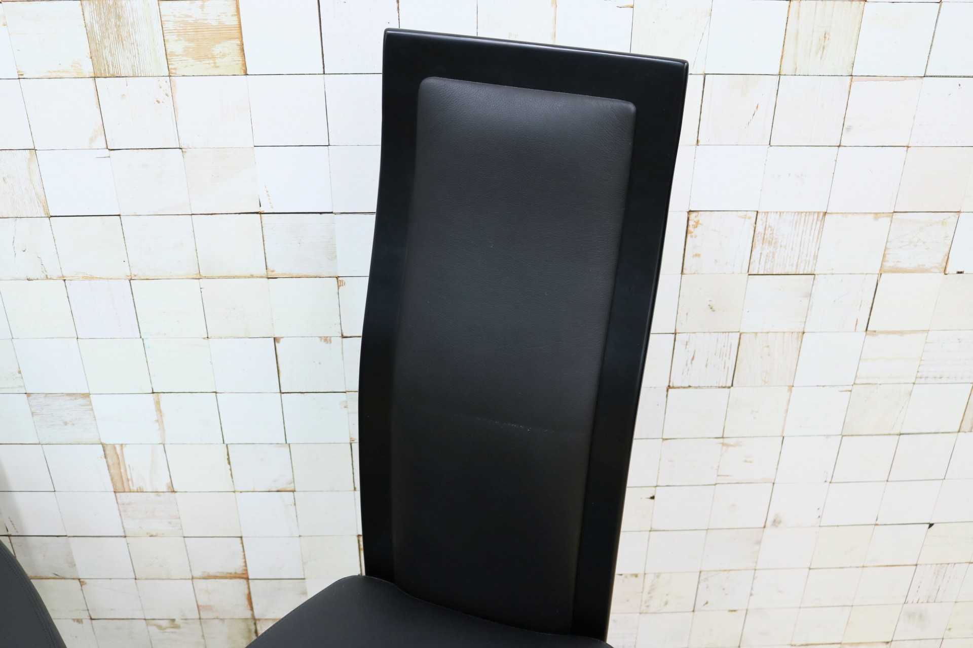 GMIK661A◯karimoku / カリモク CE35 ダイニングチェア 2脚セット ハイバックチェア 本革 スタイリッシュ モダン シンプル 国産家具 展示品