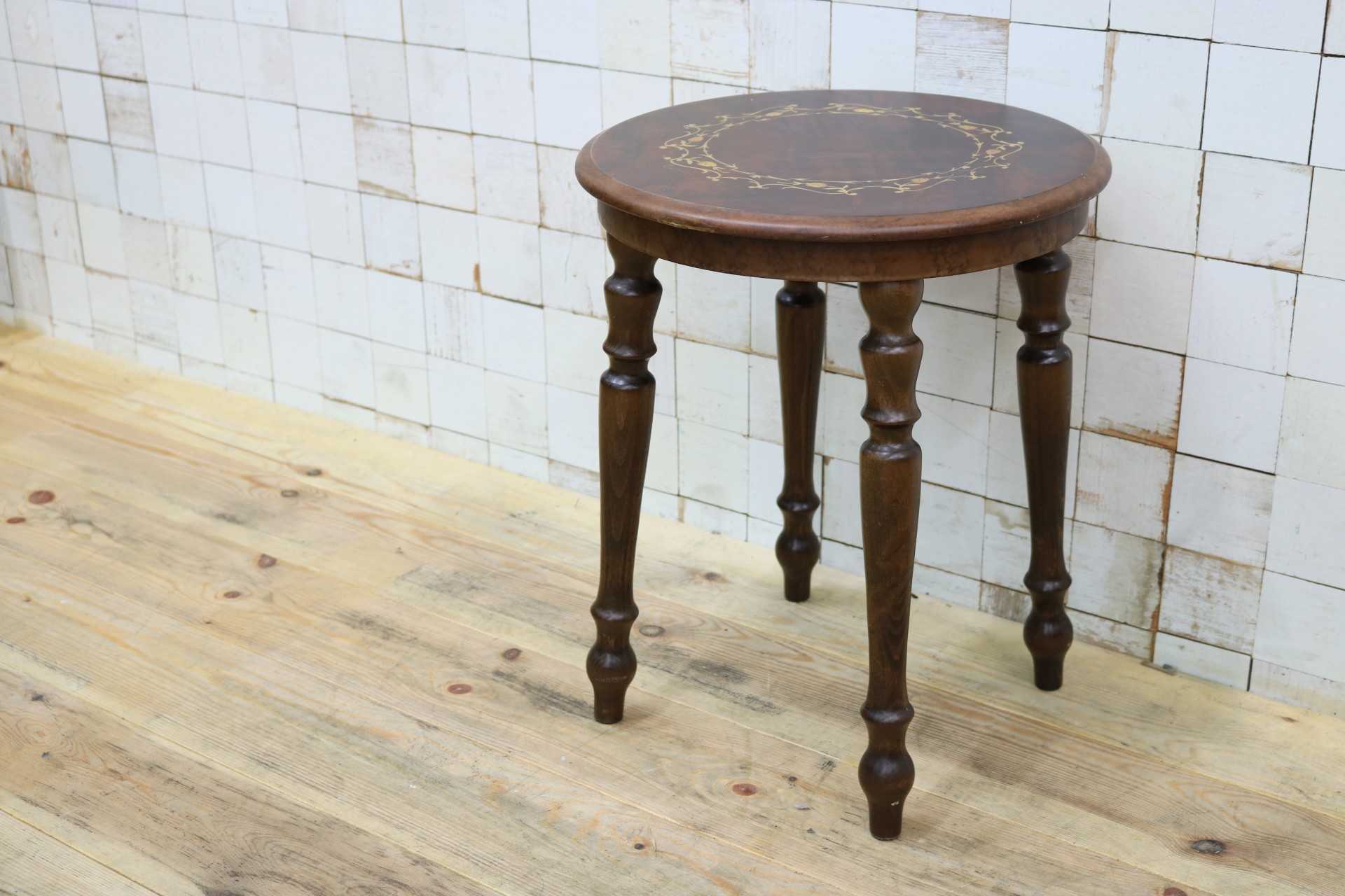 GMIK608○Demain / ドマン スツール 椅子 腰掛け サイドテーブル 花台 イタリア製 エレガント クラシック ヨーロピアン アンティーク