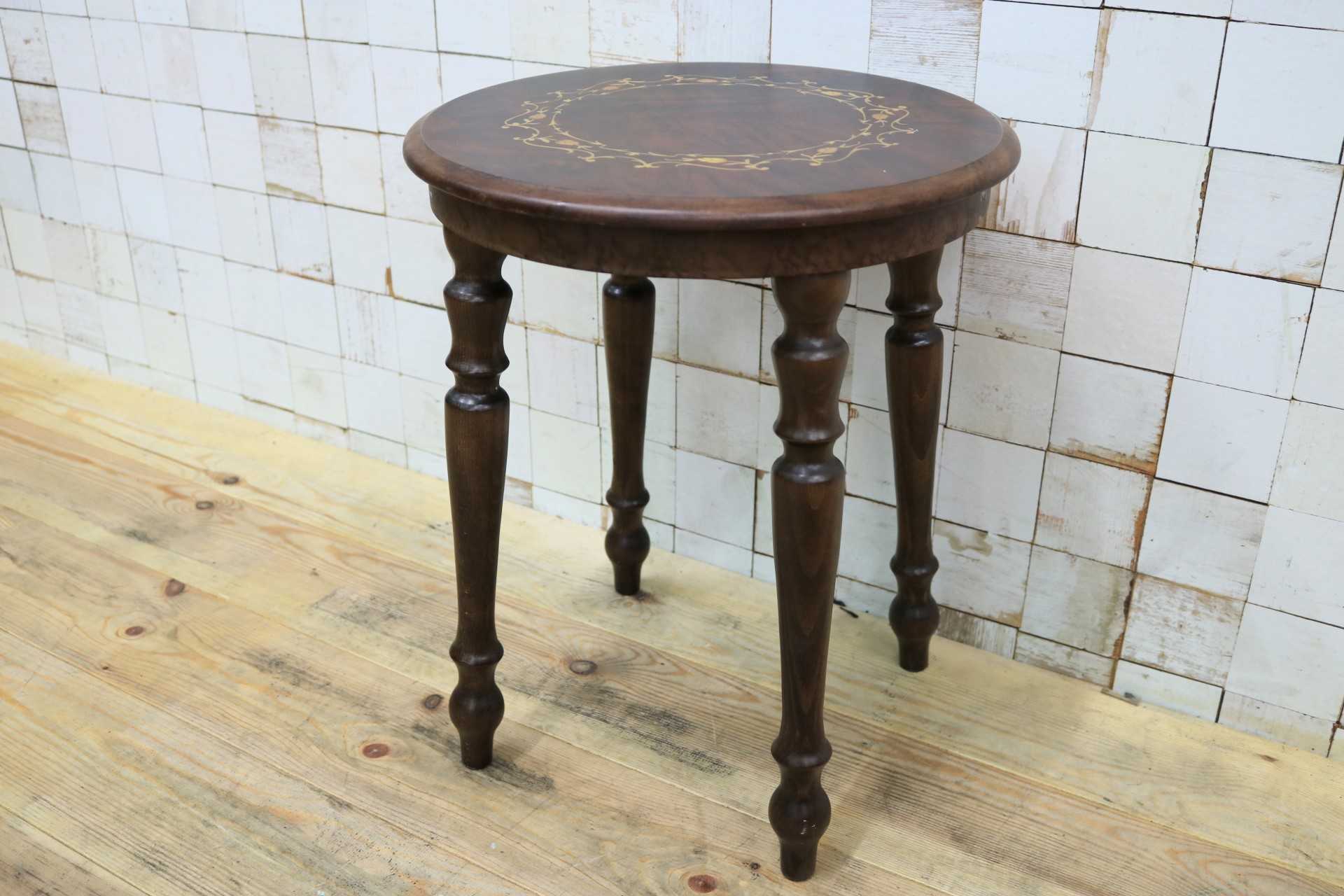 GMIK608○Demain / ドマン スツール 椅子 腰掛け サイドテーブル 花台 イタリア製 エレガント クラシック ヨーロピアン アンティーク