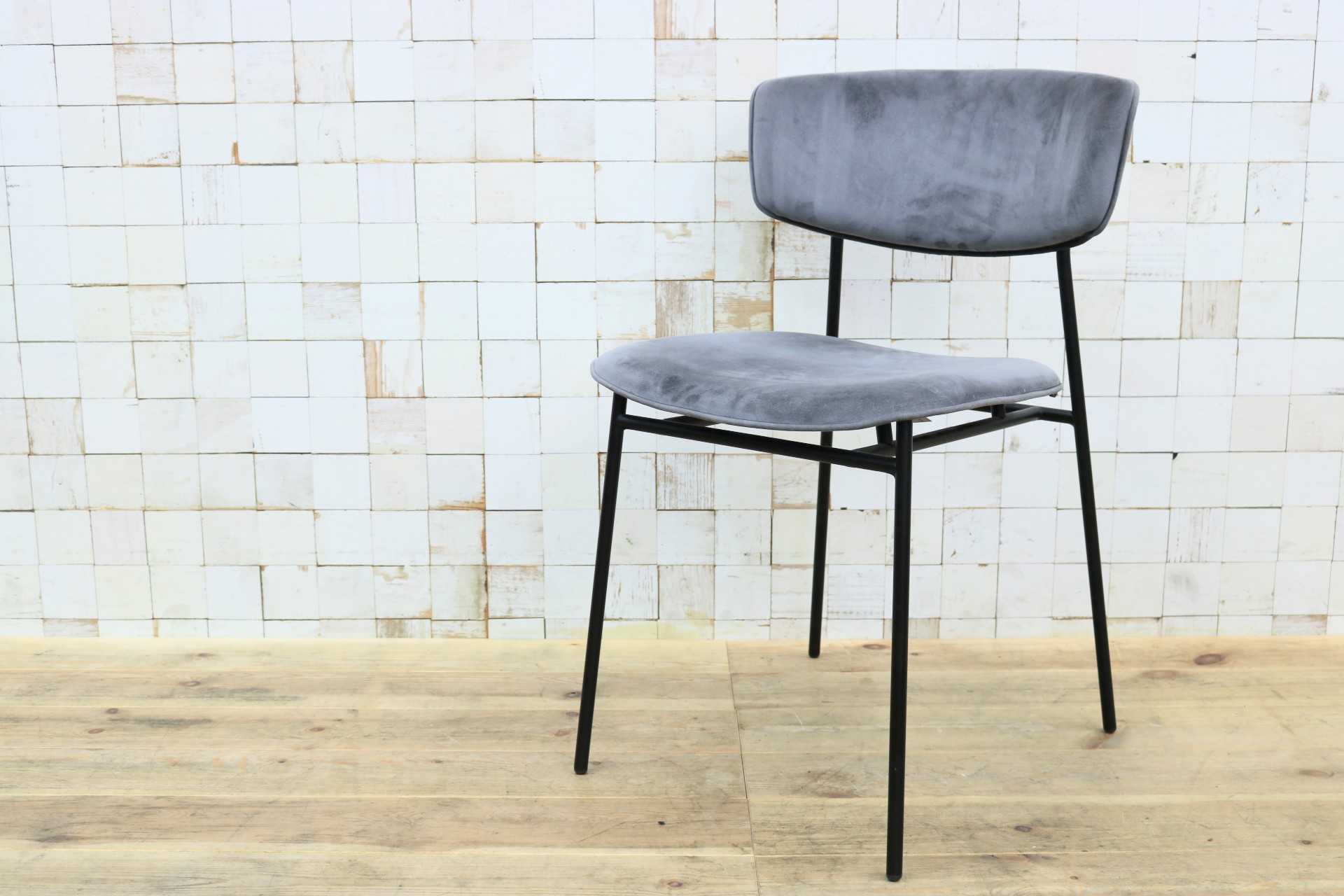 GMIH542A◯Calligaris / カリガリス Fifties フィフティーズ ダイニングチェア アームレスチェア 食卓椅子 椅子 ベロア イタリア モダン