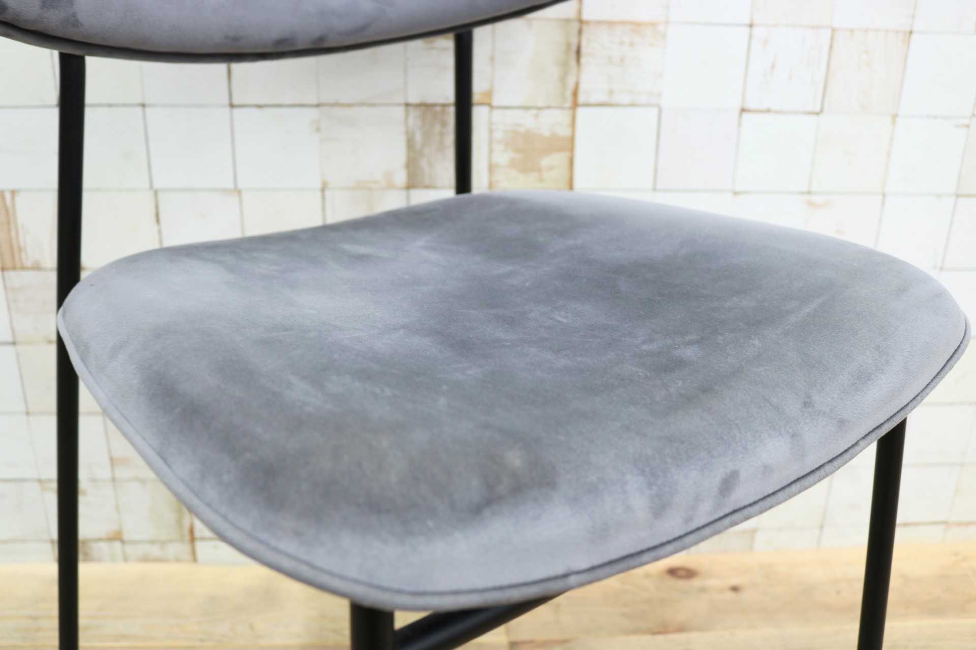 GMIH542A◯Calligaris / カリガリス Fifties フィフティーズ ダイニングチェア アームレスチェア 食卓椅子 椅子 ベロア イタリア モダン