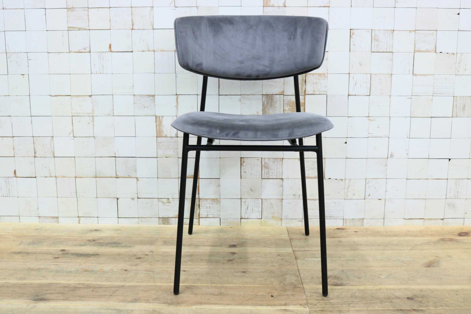 GMIH542A◯Calligaris / カリガリス Fifties フィフティーズ ダイニングチェア アームレスチェア 食卓椅子 椅子 ベロア イタリア モダン