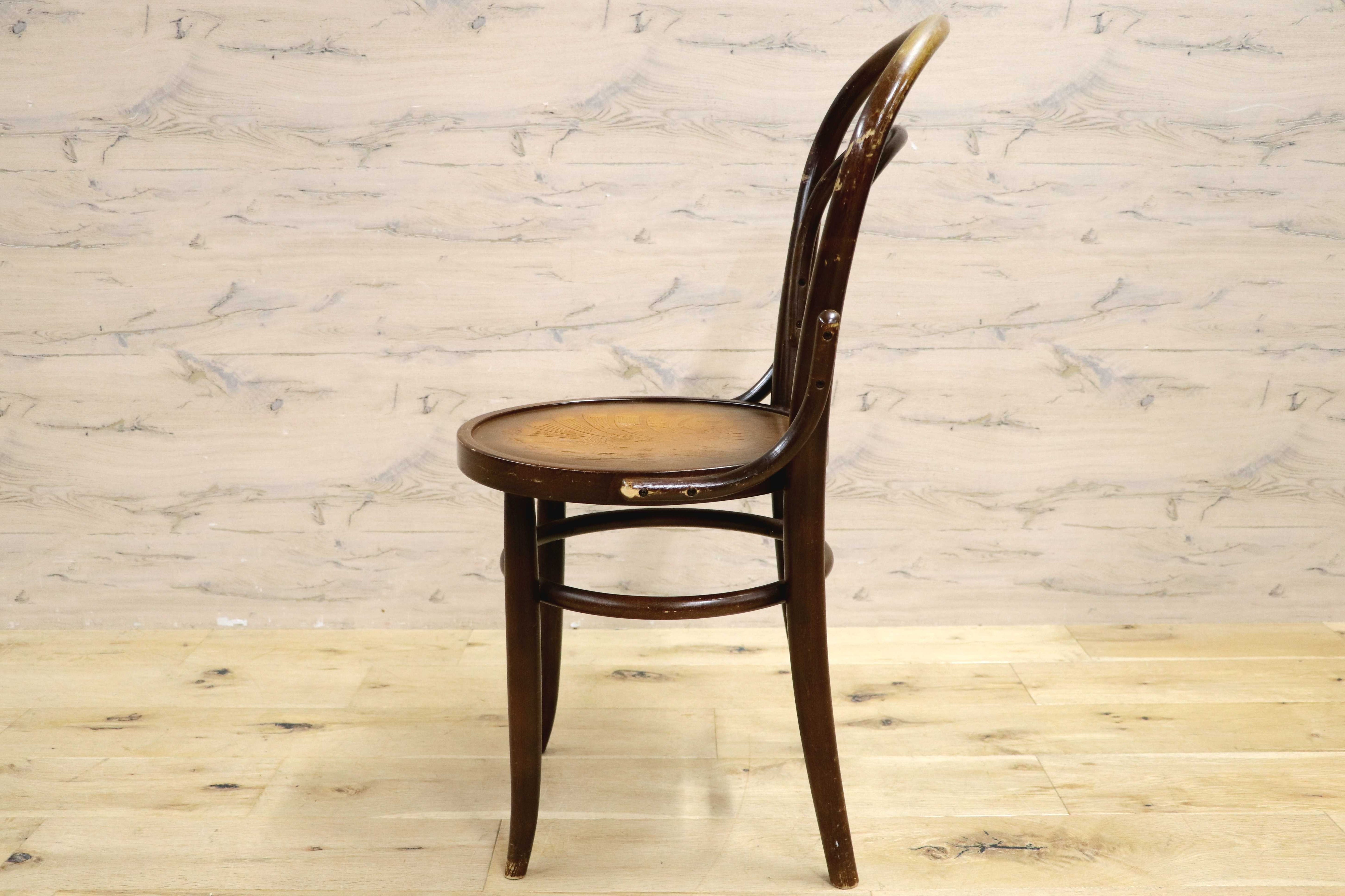 GMIH287B○秋田木工 / AKIMOKU IDC大塚家具 ダイニングチェア 曲木 彫刻 ベントウッド 木製 ダブルループ 椅子 アームレス ヴィンテージ