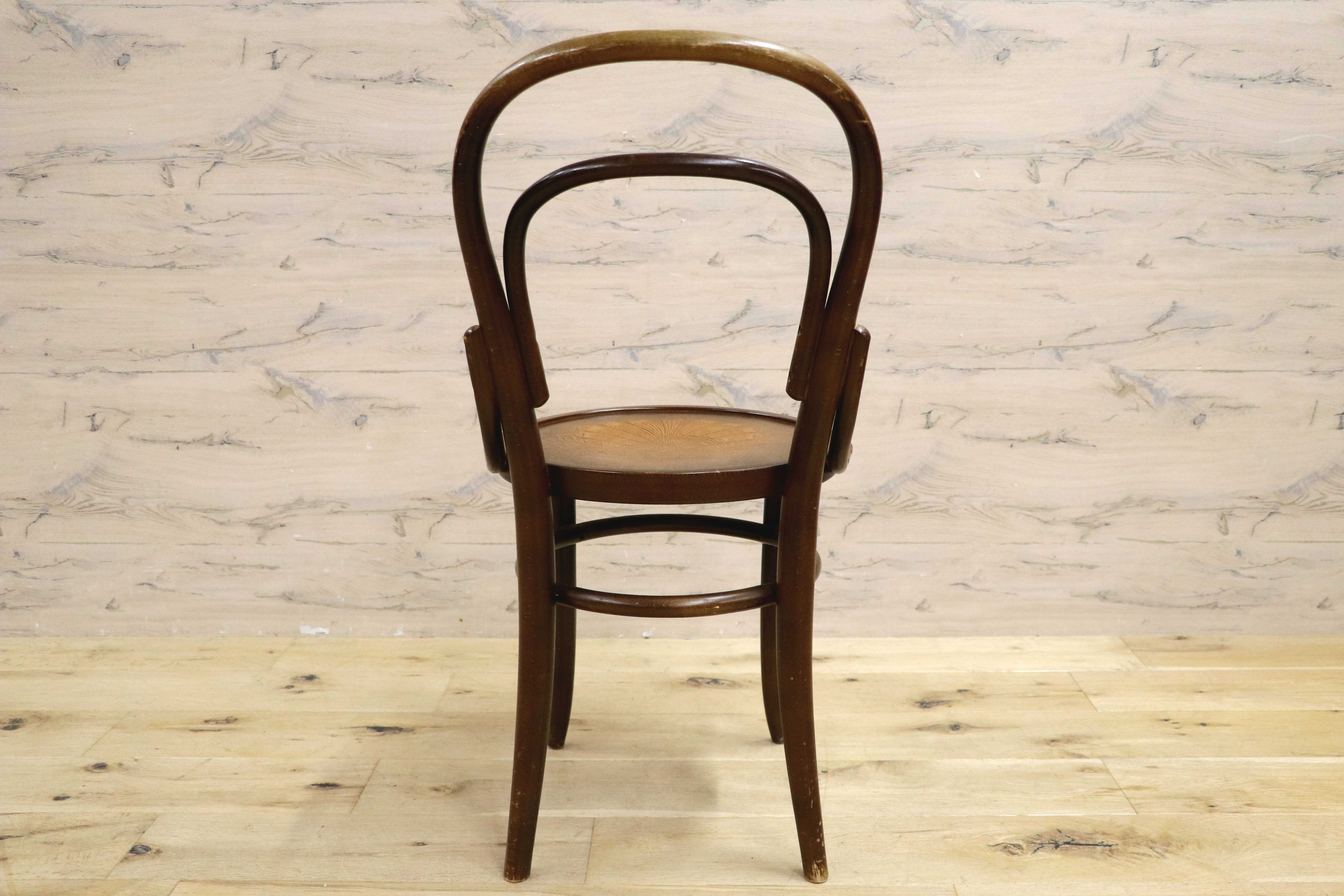 GMIH287B○秋田木工 / AKIMOKU IDC大塚家具 ダイニングチェア 曲木 彫刻 ベントウッド 木製 ダブルループ 椅子 アームレス ヴィンテージ