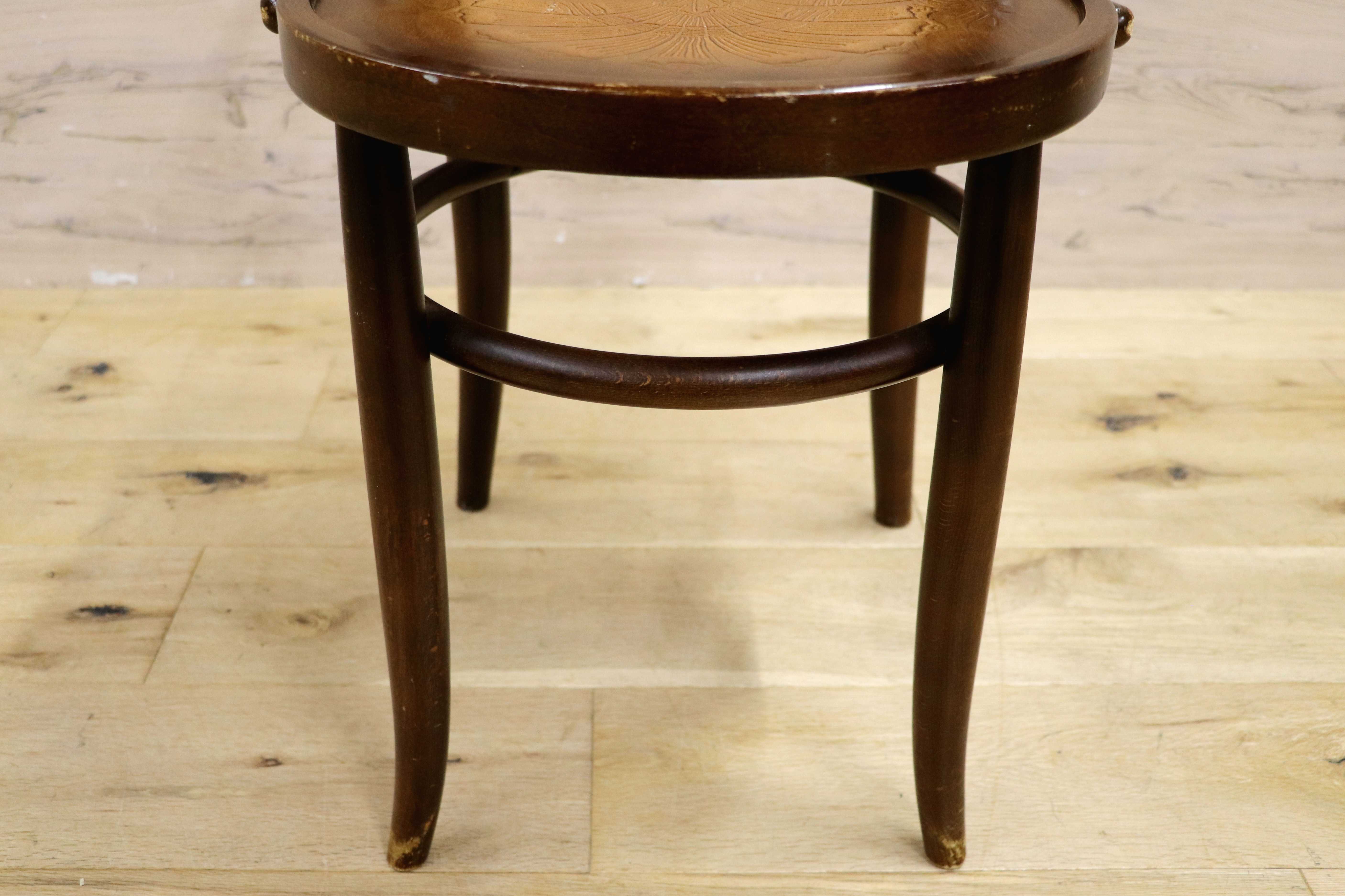 GMIH287B○秋田木工 / AKIMOKU IDC大塚家具 ダイニングチェア 曲木 彫刻 ベントウッド 木製 ダブルループ 椅子 アームレス ヴィンテージ