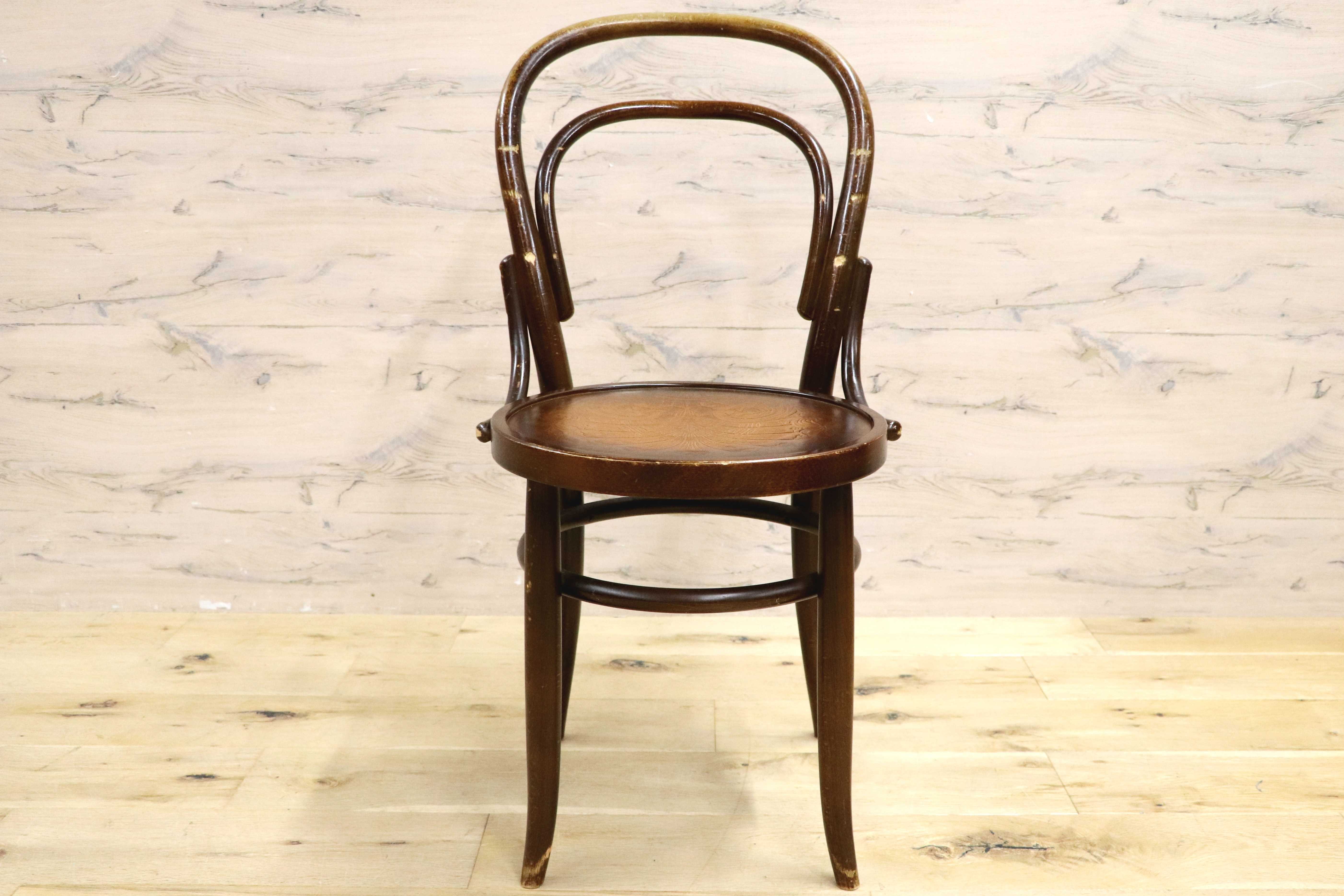 GMIH287D○秋田木工 / AKIMOKU IDC大塚家具 ダイニングチェア 曲木 彫刻 ベントウッド 木製 ダブルループ 椅子 アームレス ヴィンテージ