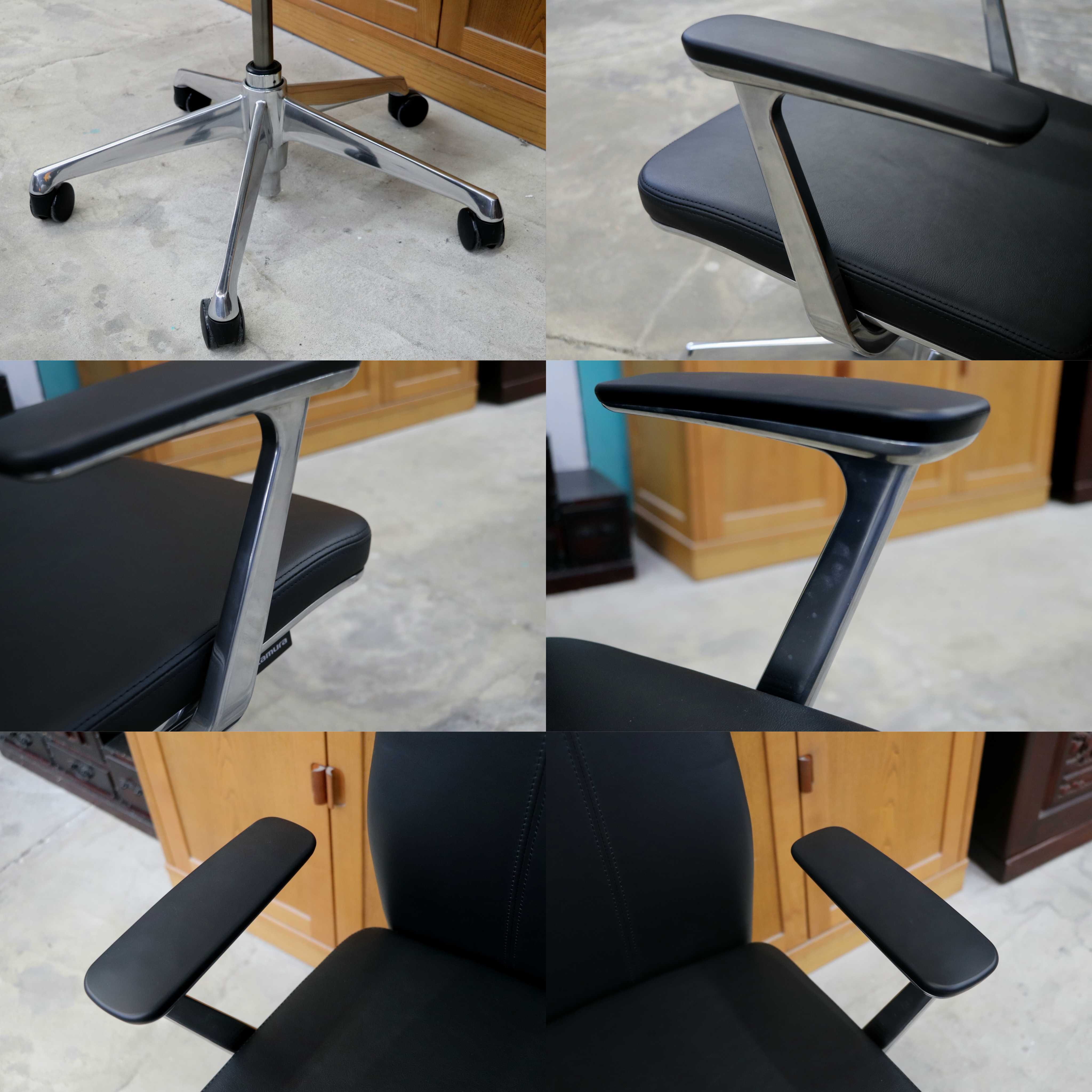 GMIK678D○okamura / オカムラ CRAFTIE クラフティー デスクチェア オフィスチェア アームチェア 本革 ウォールナット 定価約38万 展示品