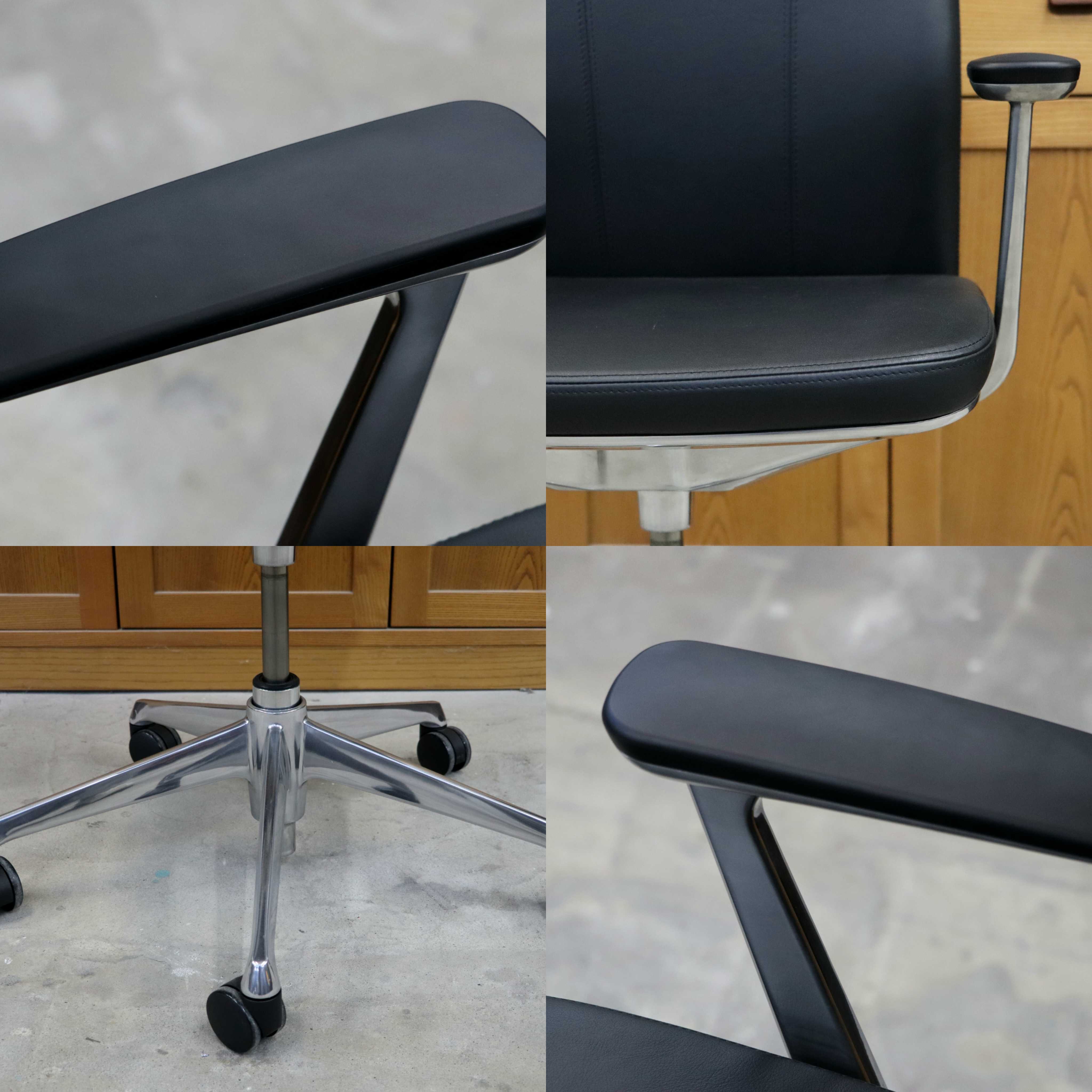 GMIK678E○okamura / オカムラ CRAFTIE クラフティー デスクチェア オフィスチェア アームチェア 本革 ウォールナット 定価約38万 展示品