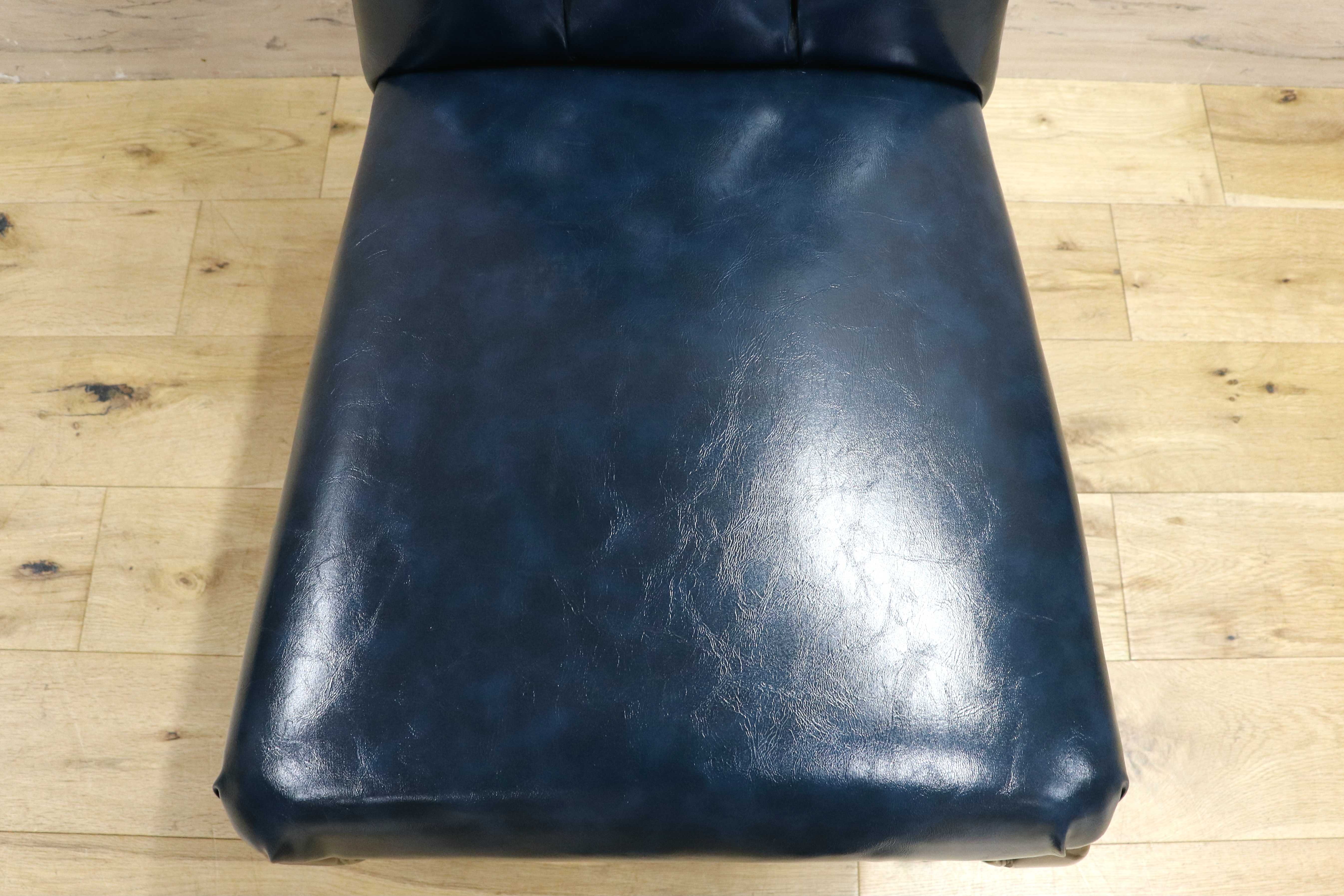 GMIK687A○VINCENT / ヴィンセント ダイニングチェア 食卓椅子 ハイバック 英国調 合皮 ヨーロピアン クラシック ブルー 定価約3.5万