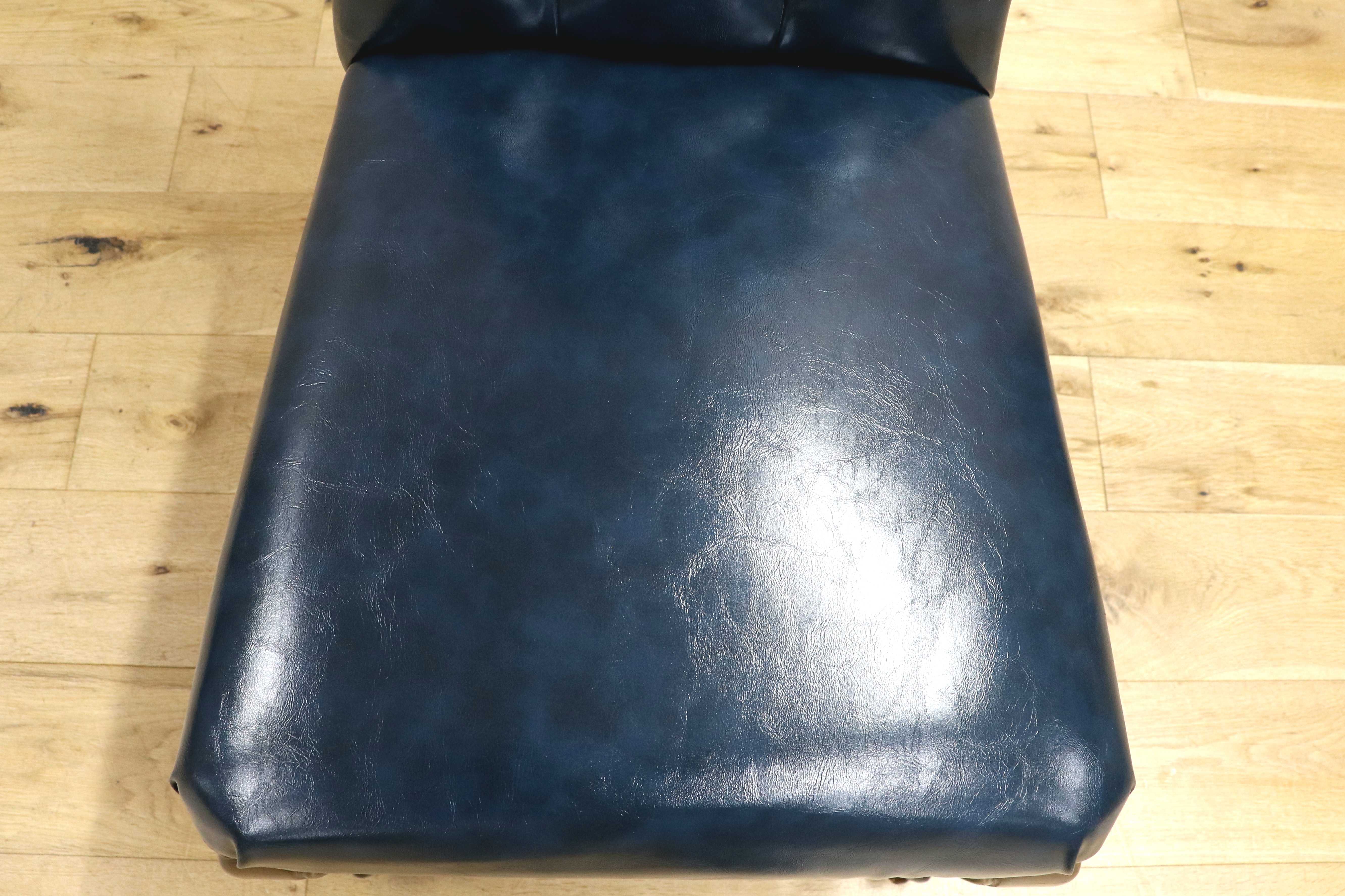 GMIK687B○VINCENT / ヴィンセント ダイニングチェア 食卓椅子 ハイバック 英国調 合皮 ヨーロピアン クラシック ブルー 定価約3.5万