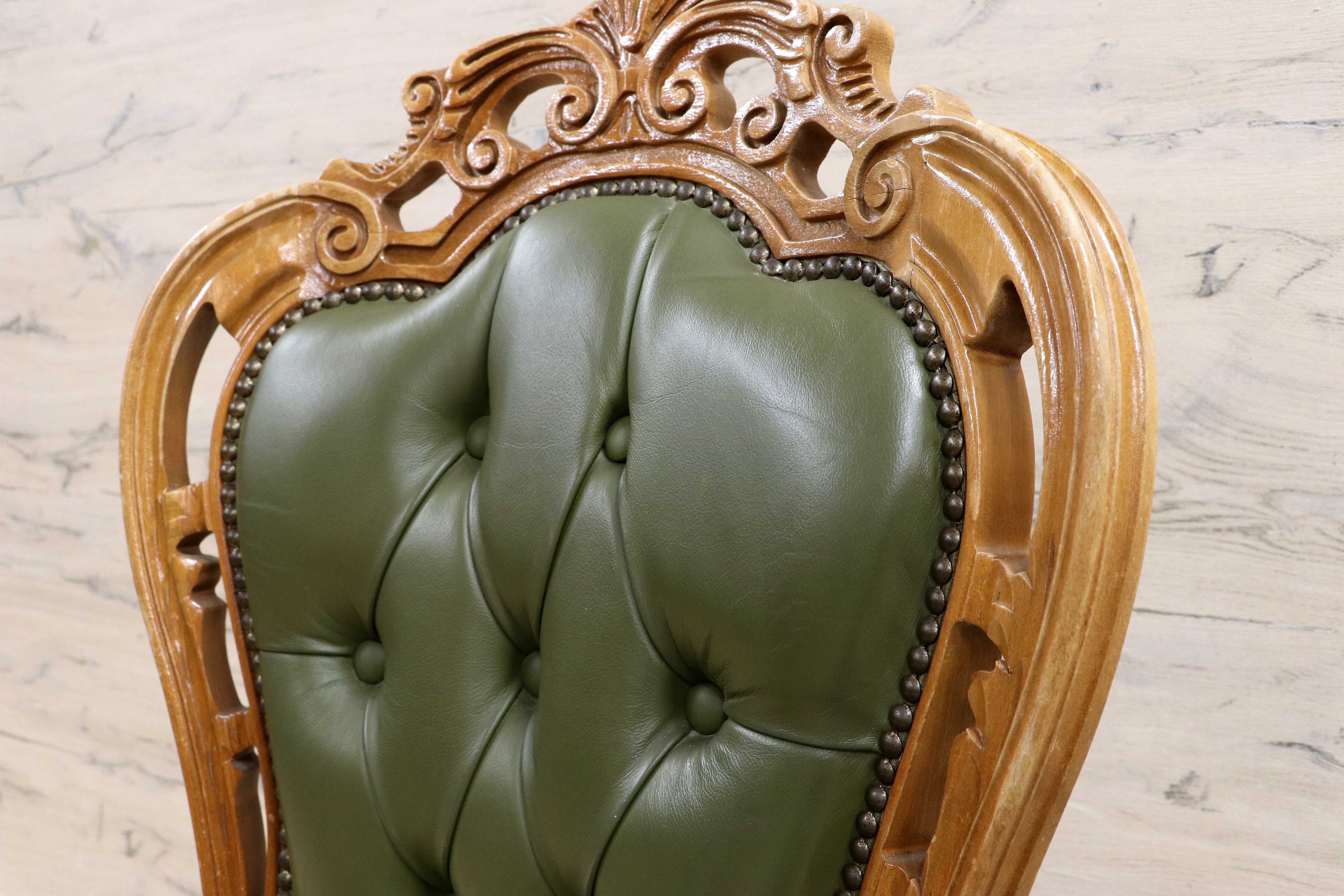 GMIH328A○イタリア ヴィンテージ ヨーロピアン ヴェローナクラシック ダイニングチェア 革張り 猫脚 ヨーロッパ家具 アンティーク