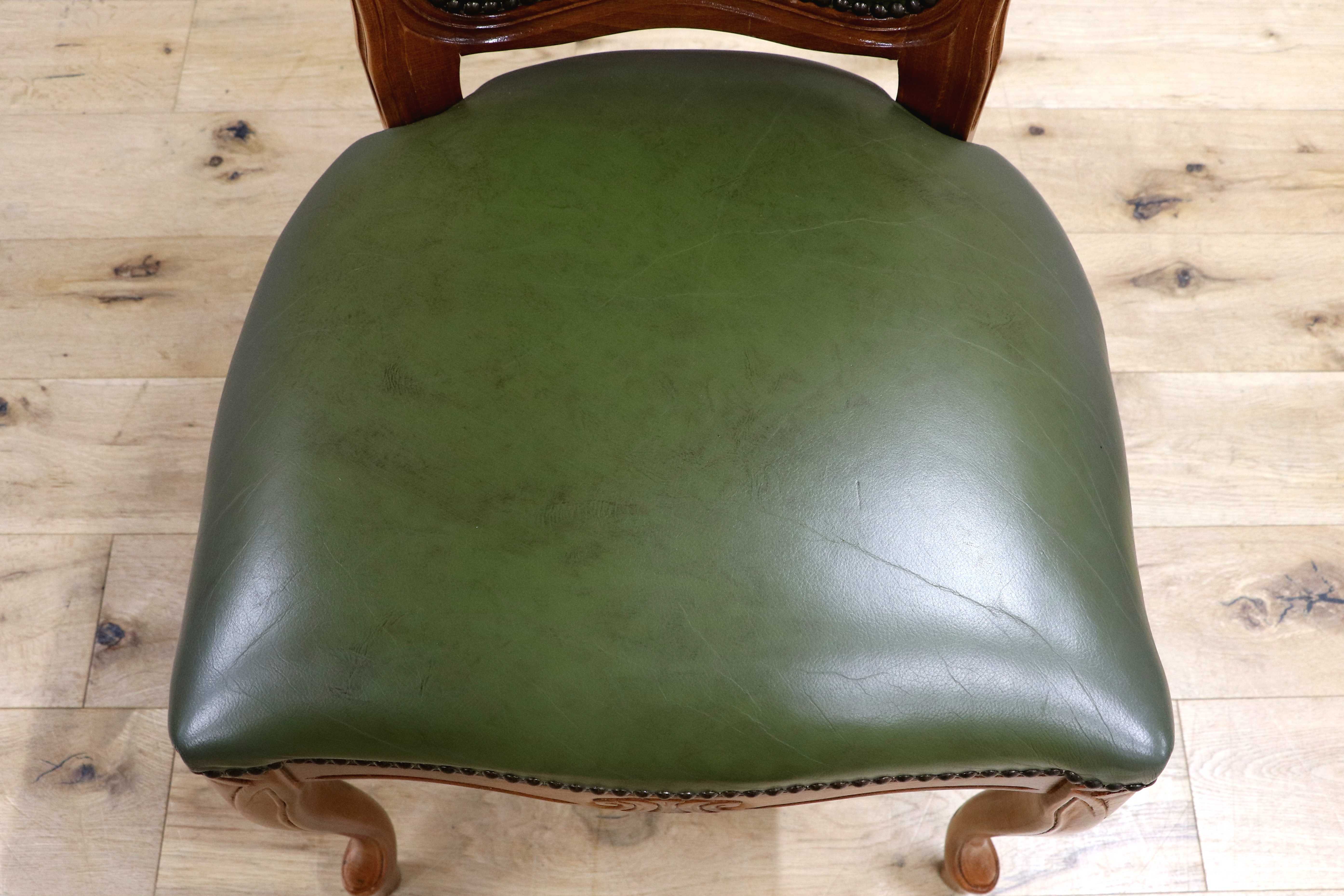 GMIH328B○イタリア ヴィンテージ ヨーロピアン ヴェローナクラシック ダイニングチェア 革張り 猫脚 ヨーロッパ家具 アンティーク