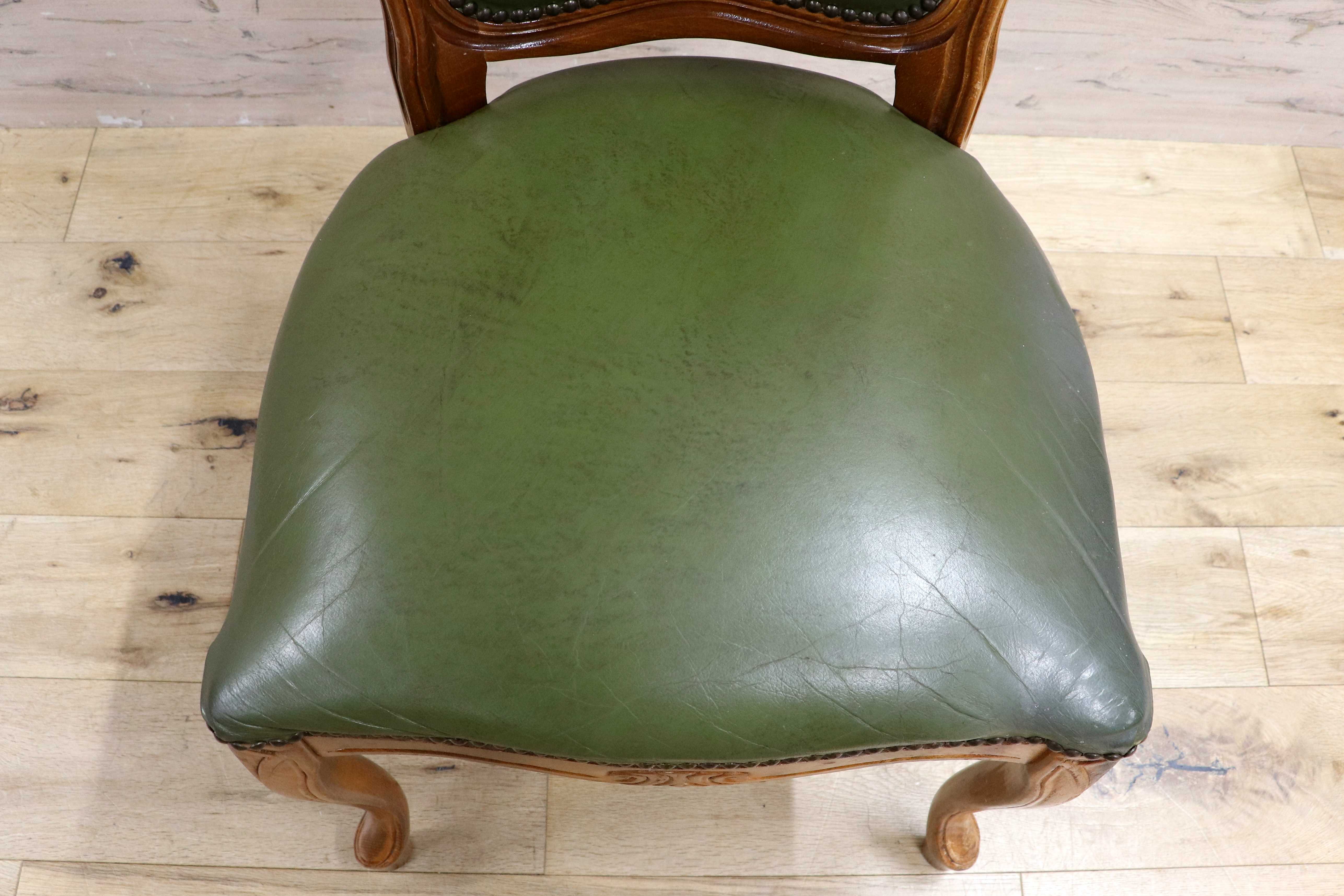 GMIH328C○イタリア ヴィンテージ ヨーロピアン ヴェローナクラシック ダイニングチェア 革張り 猫脚 ヨーロッパ家具 アンティーク