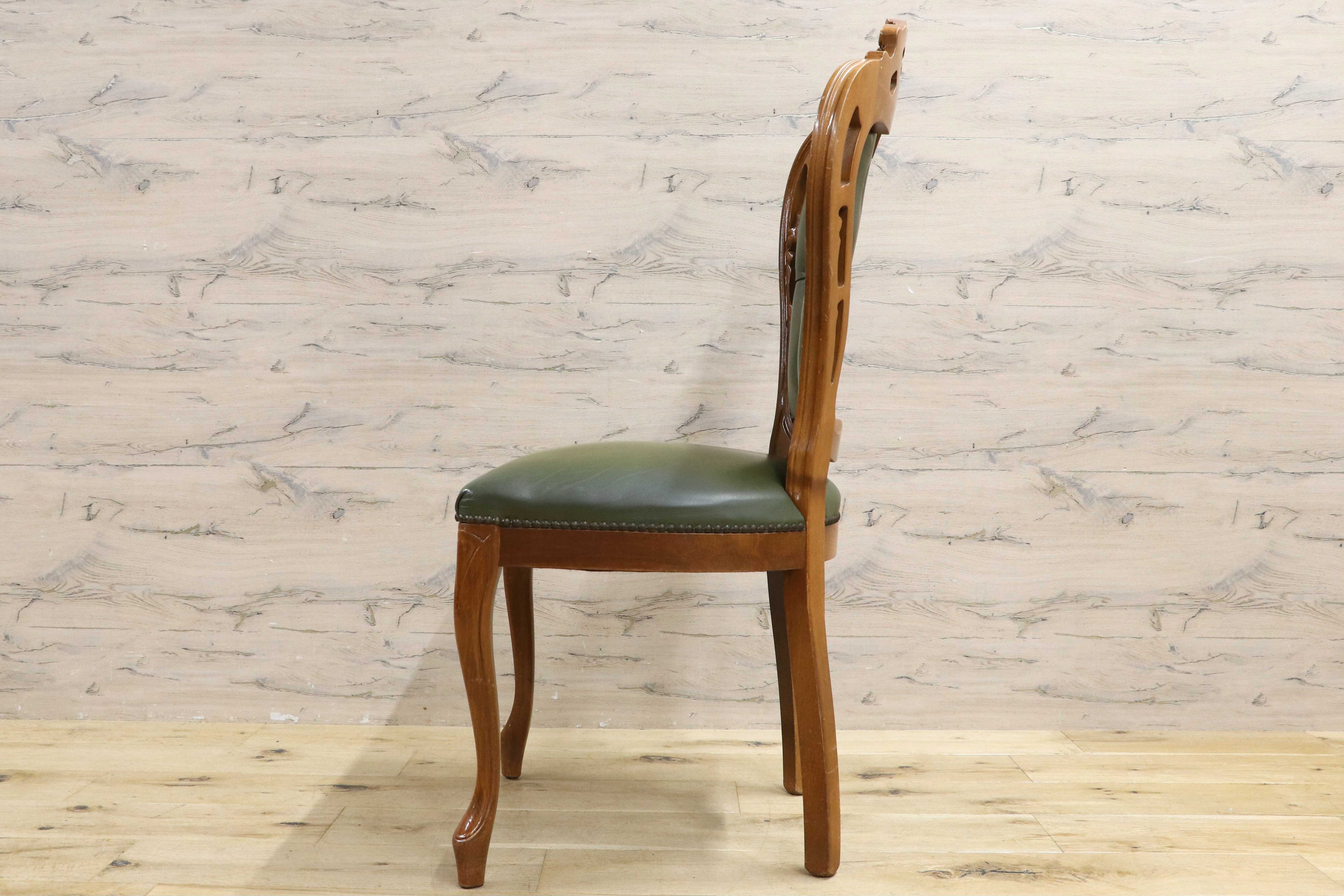 GMIH328D○イタリア ヴィンテージ ヨーロピアン ヴェローナクラシック ダイニングチェア 革張り 猫脚 ヨーロッパ家具 アンティーク