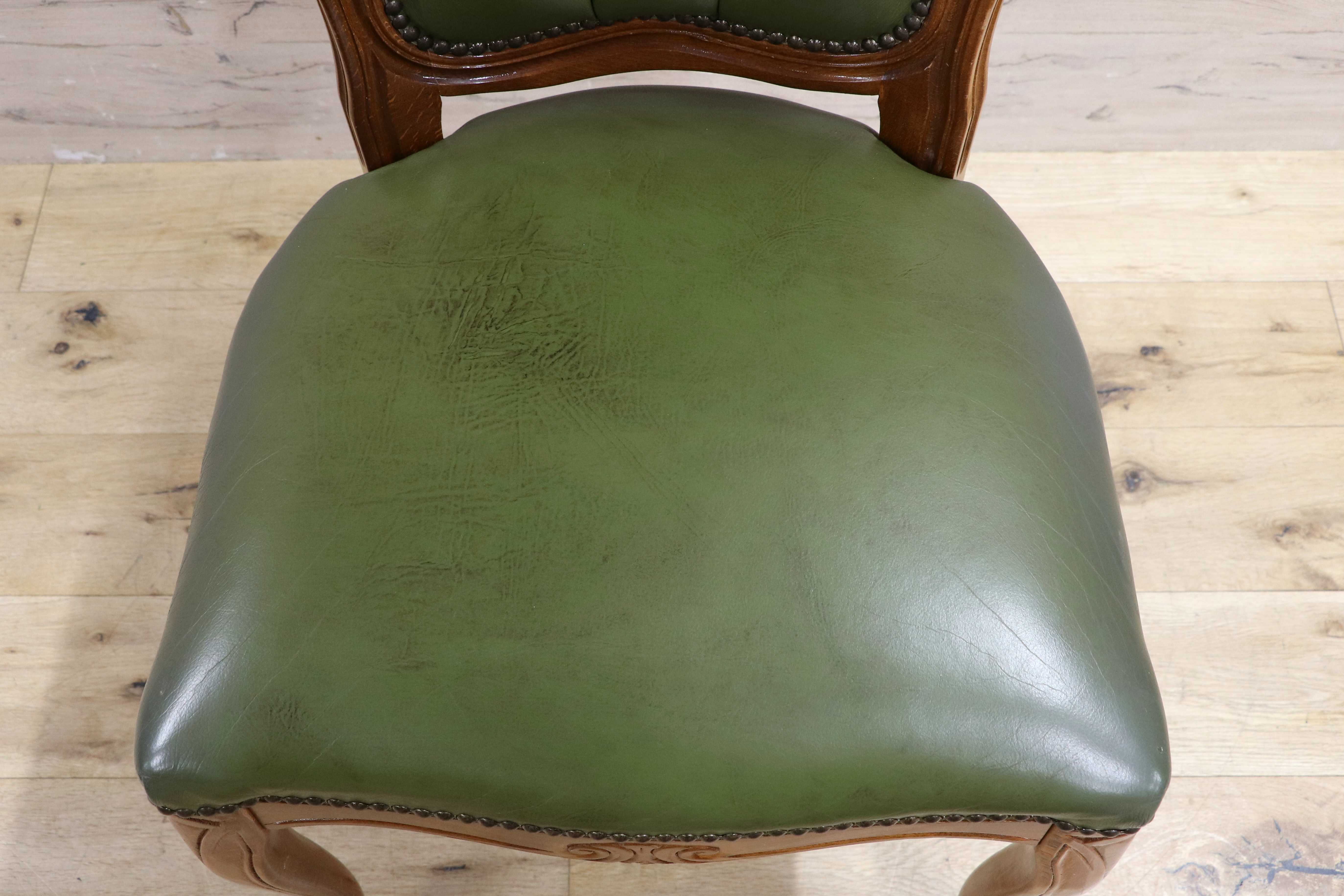 GMIH328D○イタリア ヴィンテージ ヨーロピアン ヴェローナクラシック ダイニングチェア 革張り 猫脚 ヨーロッパ家具 アンティーク