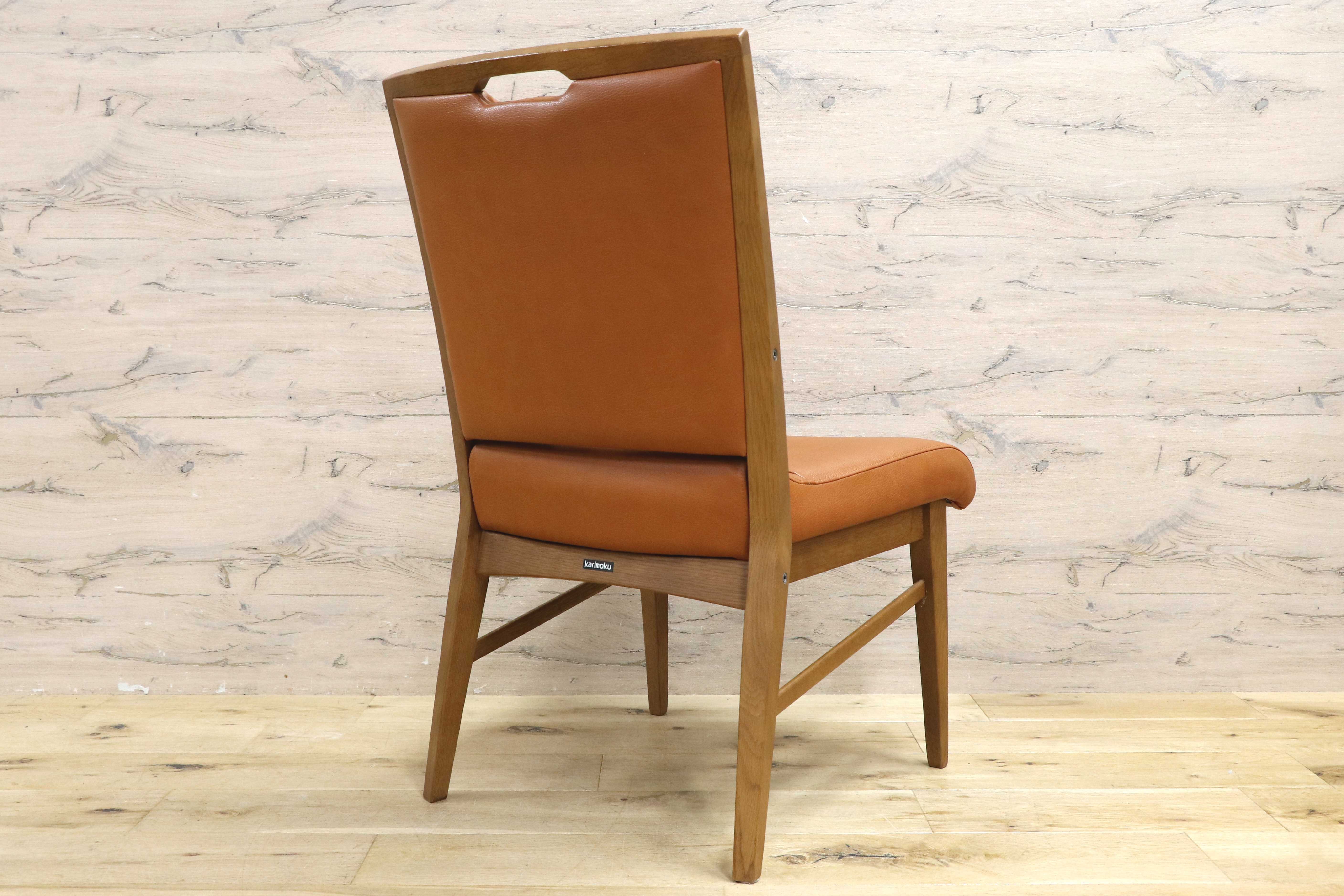 GMIS356B○karimoku / カリモク ダイニングチェア アームレスチェア 椅子 国産家具 1人掛け レザー