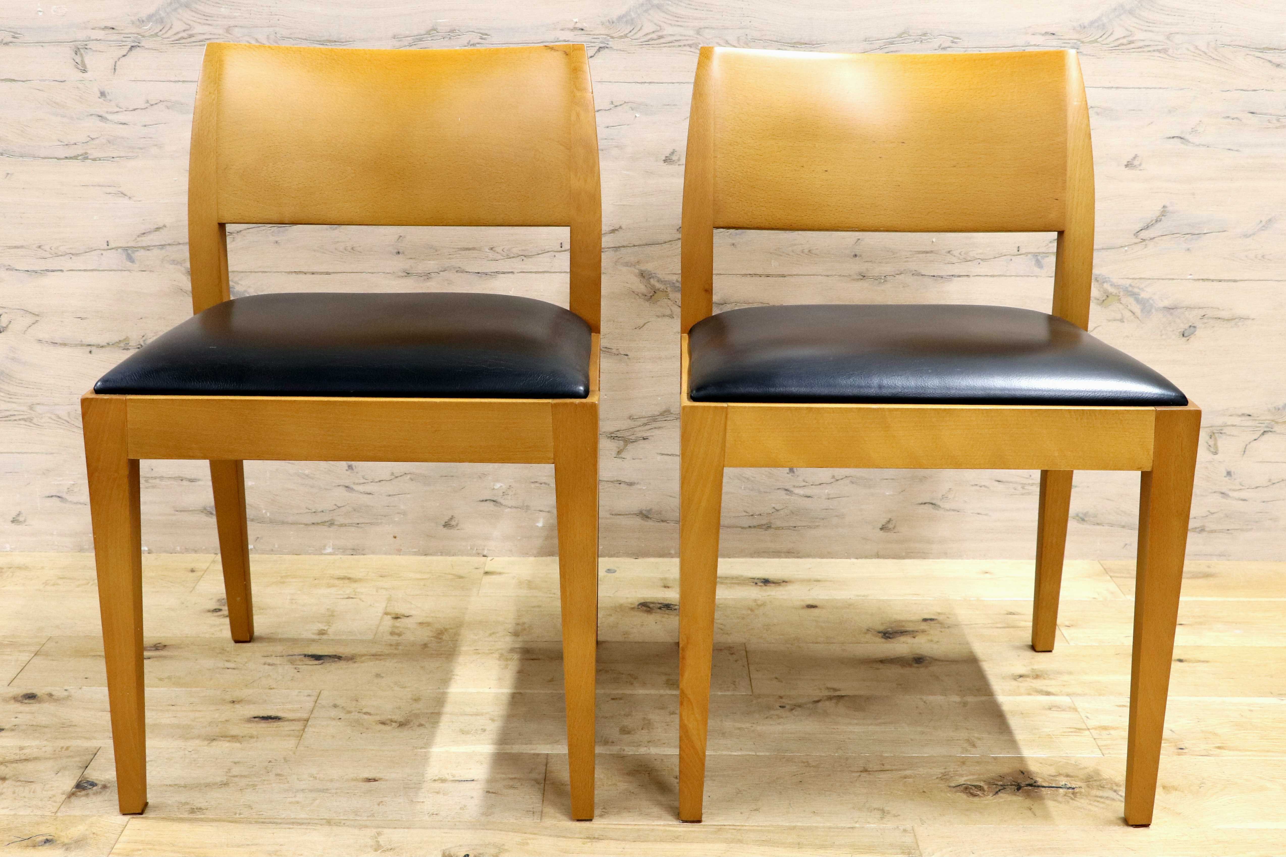 GMIK729B○Andreu World / アンドリュー・ワールド ダイニングチェア 2脚セット 椅子 レザー シンプル モダン スペイン製