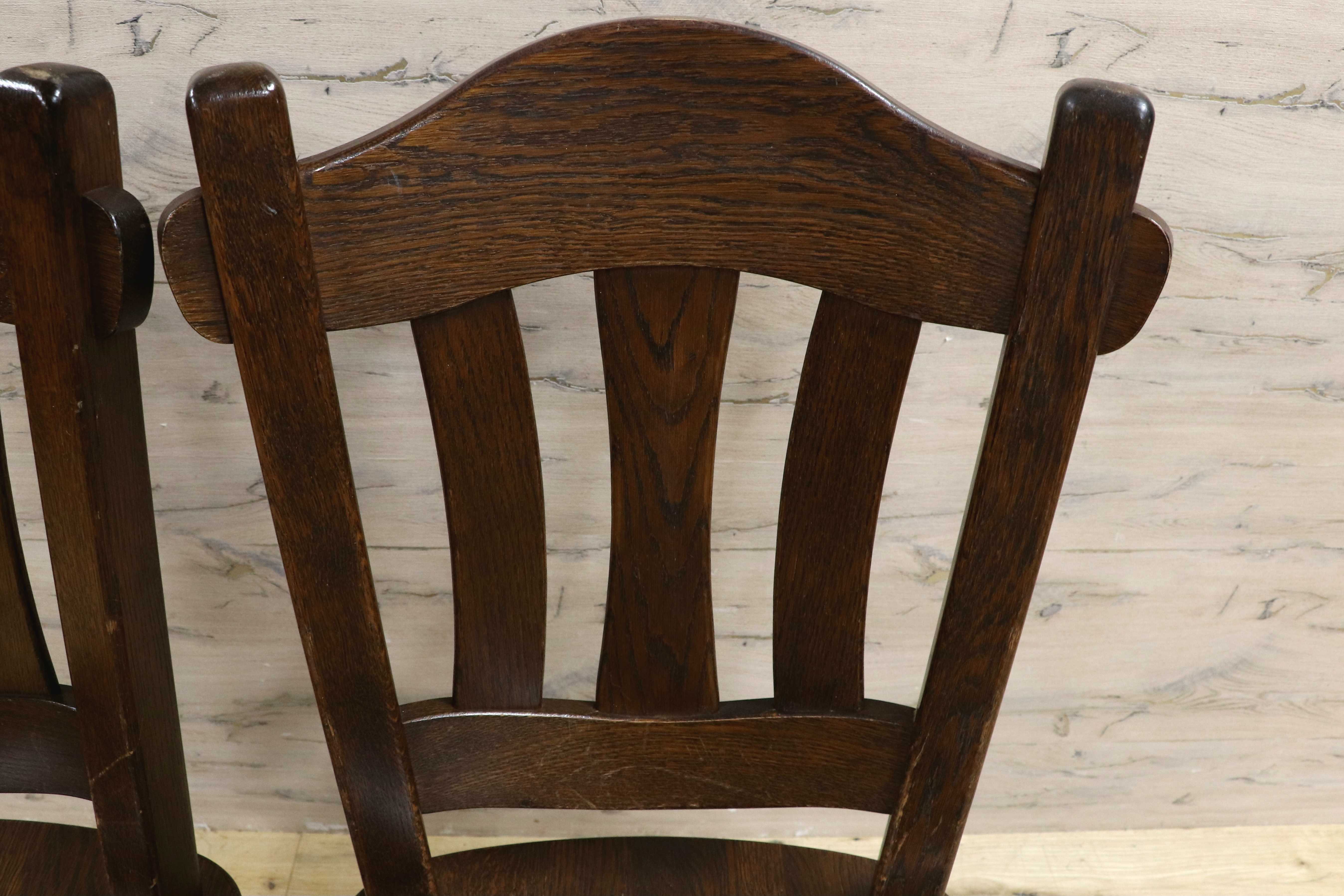 GMIK733A○起立木工 / KIRITSU MOKKO ダイニングチェア オランダ製 ダッチカントリー 椅子 オーク無垢材 アンティーク 2脚セット