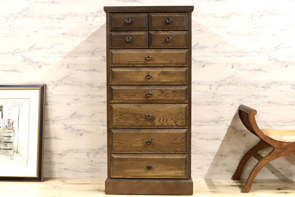 GMGK394A○楢材 スリムチェスト 整理箪笥 リビング収納 クラシック  