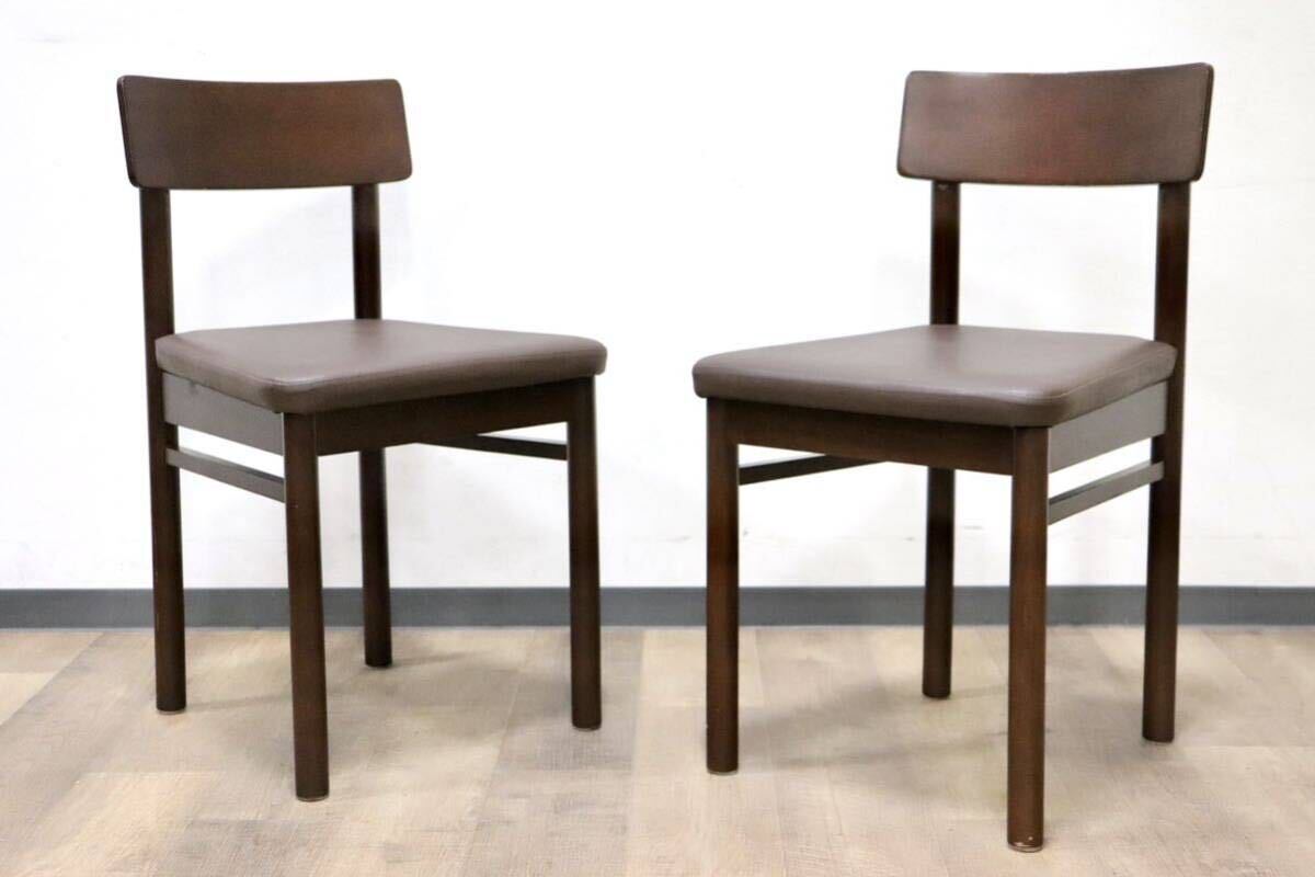 GMHH21J○PROCEED / プロシード ダイニングチェア 椅子 2脚セット 食卓椅子 アームレスチェア 木製 合皮 ブラウン モダン 店舗 飲食店