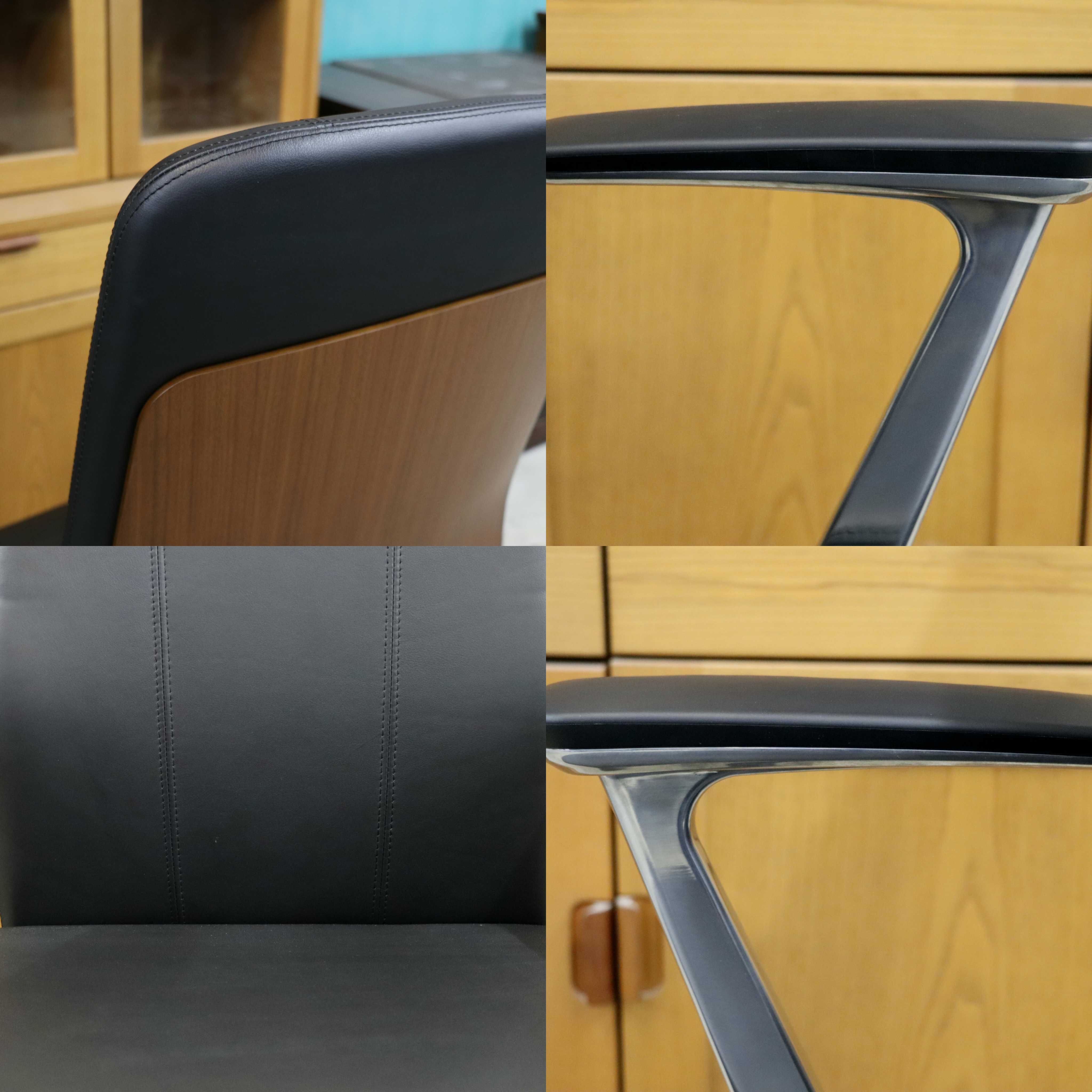 GMIK678F○okamura / オカムラ CRAFTIE クラフティー デスクチェア オフィスチェア アームチェア 本革 ウォールナット 定価約38万 展示品