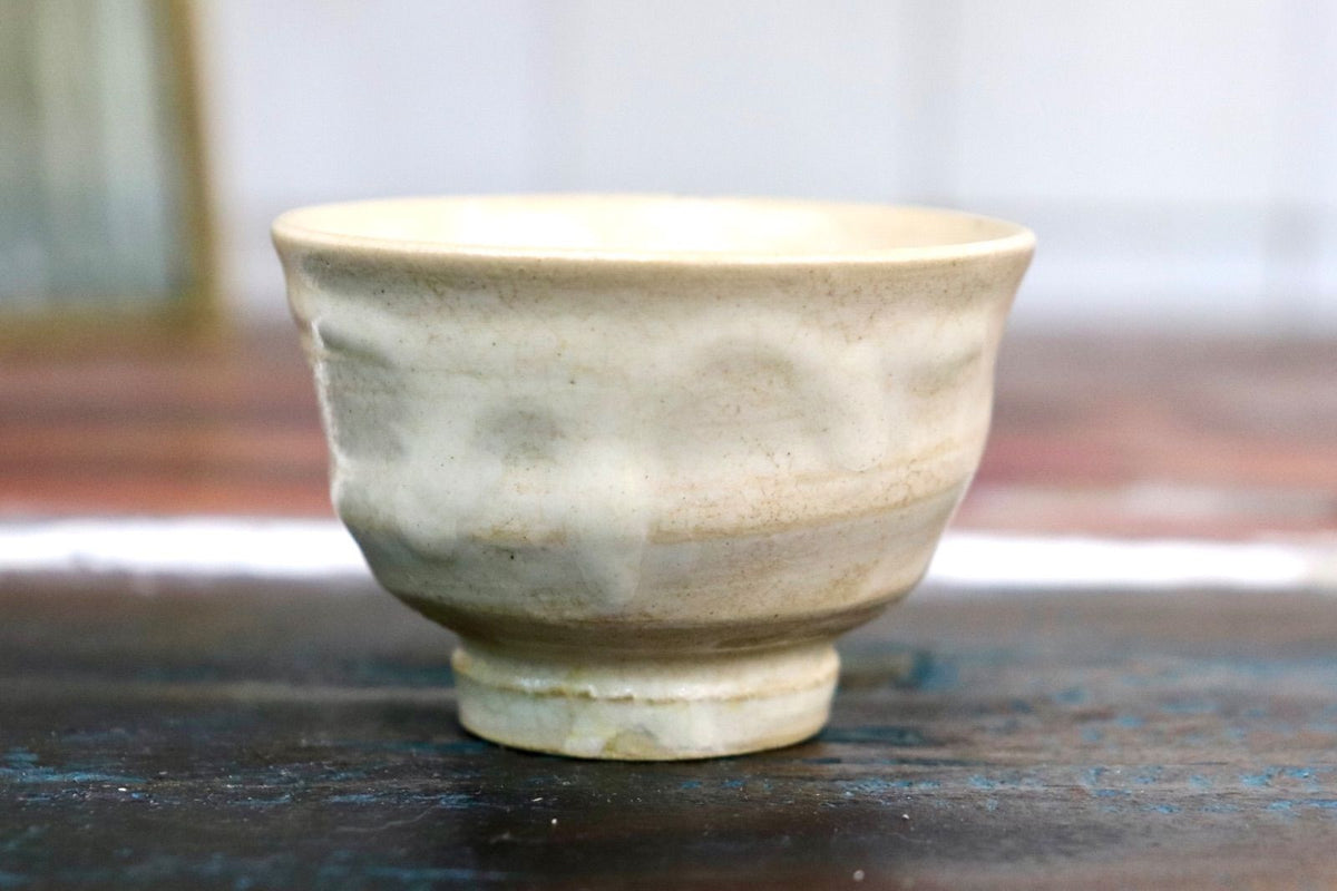 GMJO136AB〇紀州焼 葵窯 寒川栖豊 ぐい呑み盃 共箱 共布 栞 陶器